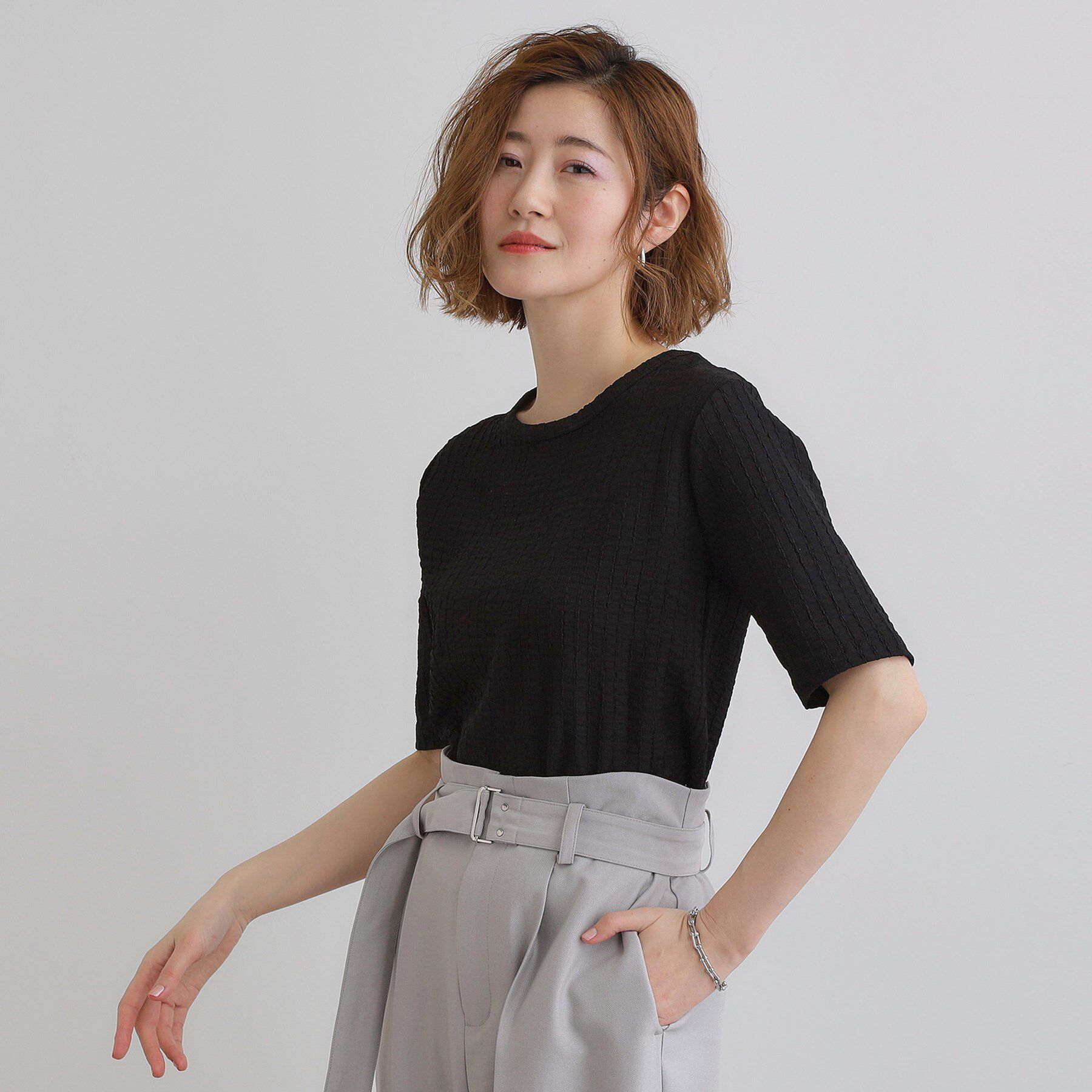 grove「ジャカードハーフスリーブプルオーバー」|Tシャツ・カットソー|