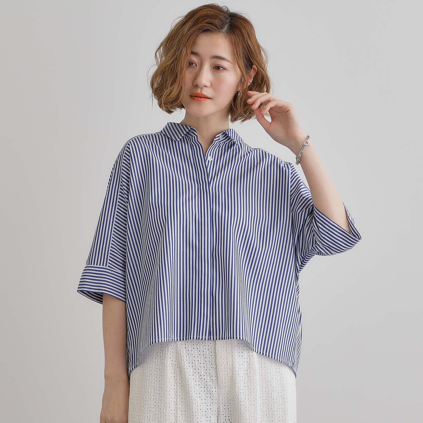 grove「【夏に嬉しい機能付き】ドルマンクロップドシャツ」|シャツ・ブラウス|