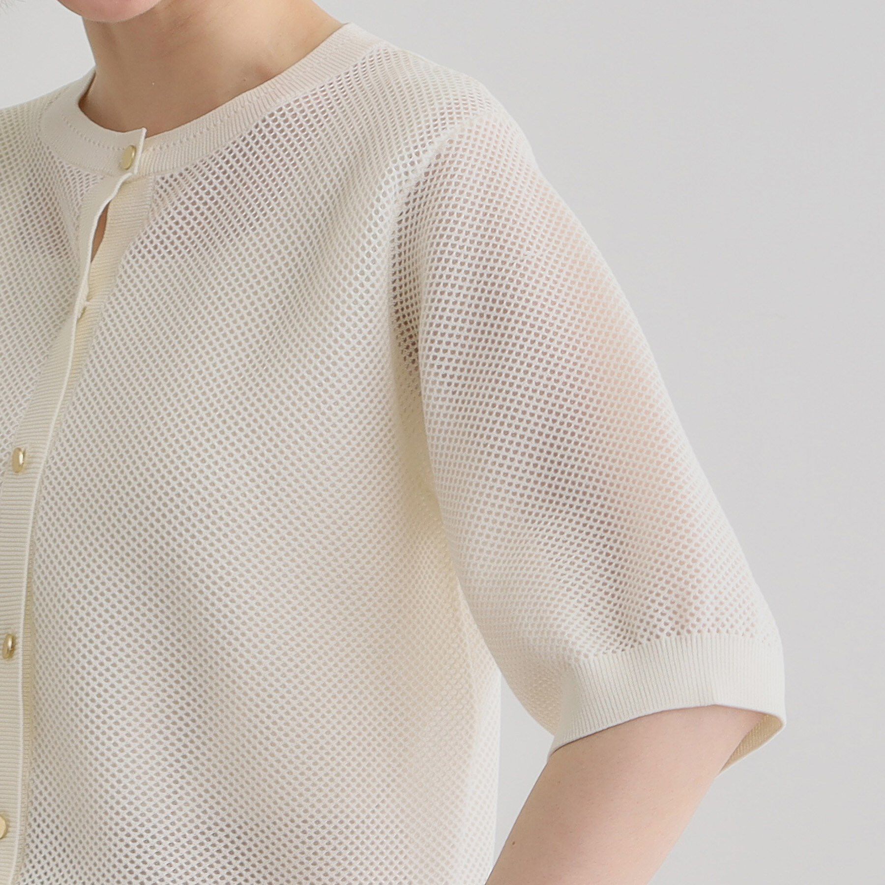 grove「1枚でも映える上品メッシュカーディガン」|カーディガン|