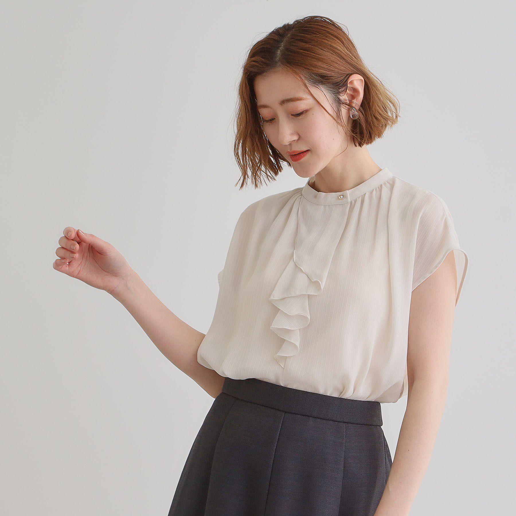 grove「フロントラッフルフリルブラウス」|シャツ・ブラウス|