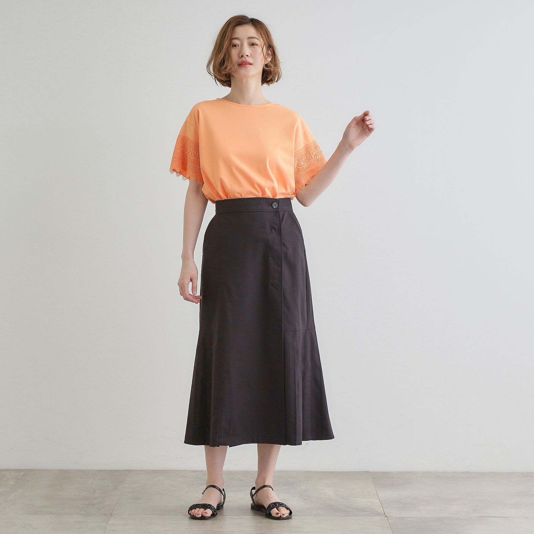 grove「【洗える/二の腕カバー】上品なレースで叶える、きちんと見えの夏Tシャツ」|Tシャツ・カットソー|