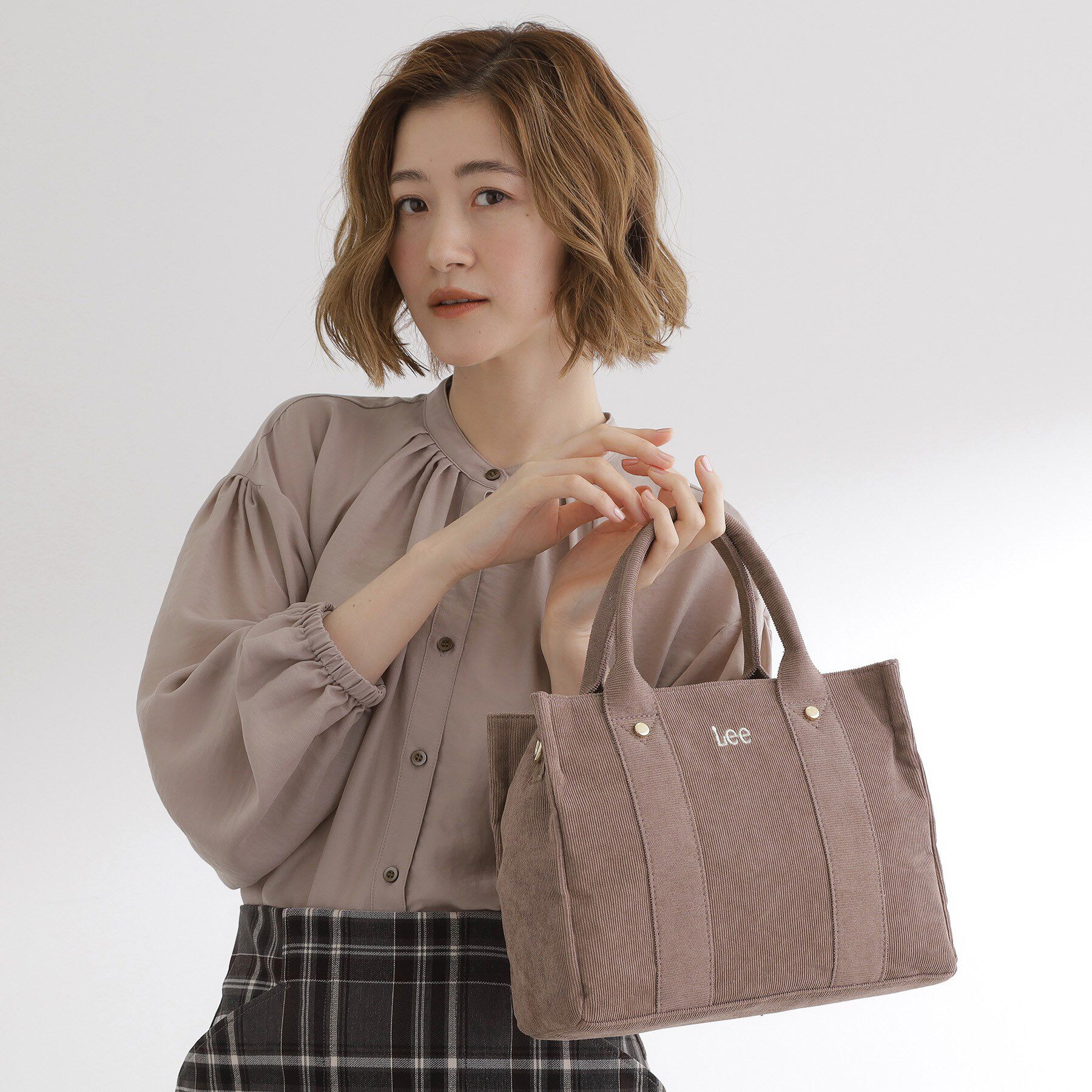 grove「【Lee別注】コーデュロイスクエアトート」|トートバッグ|モカブラウン(042