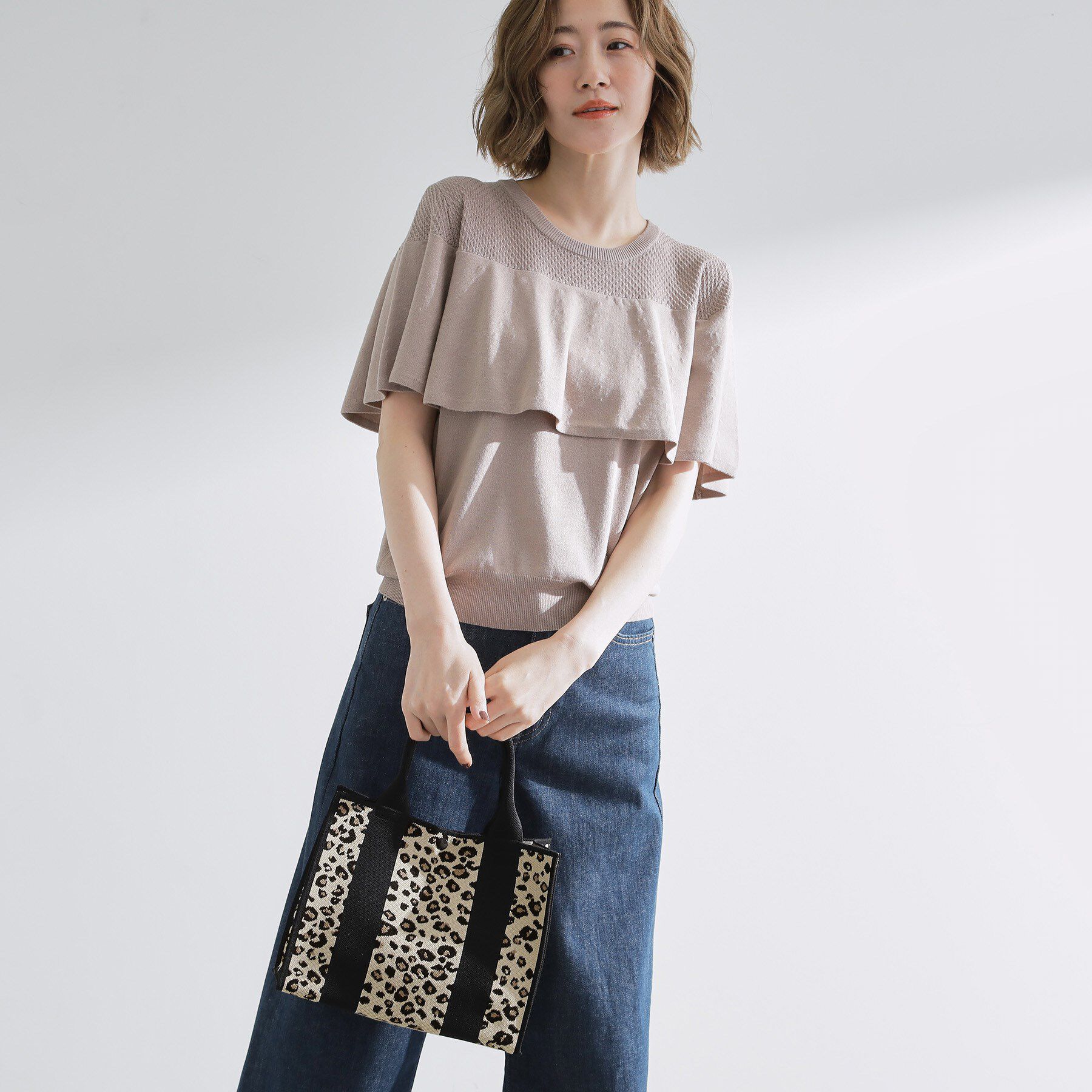 grove「ニットアソート2WAYトート」|トートバッグ|ライトベージュ(75