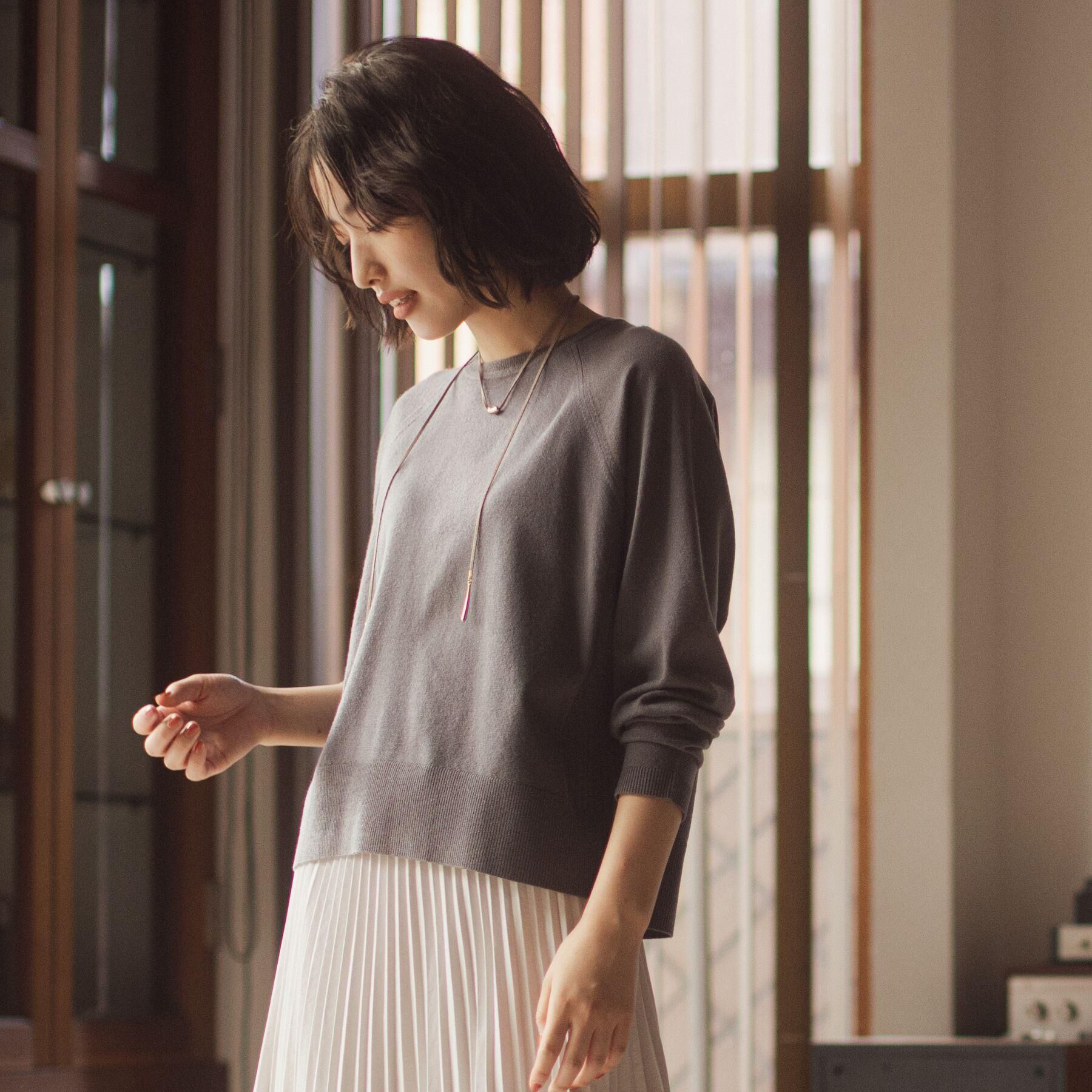 grove「最終お値下げ！！【洗える/毛玉軽減】天竺ラグランスリーブプルオーバー」|ニット・セーター|