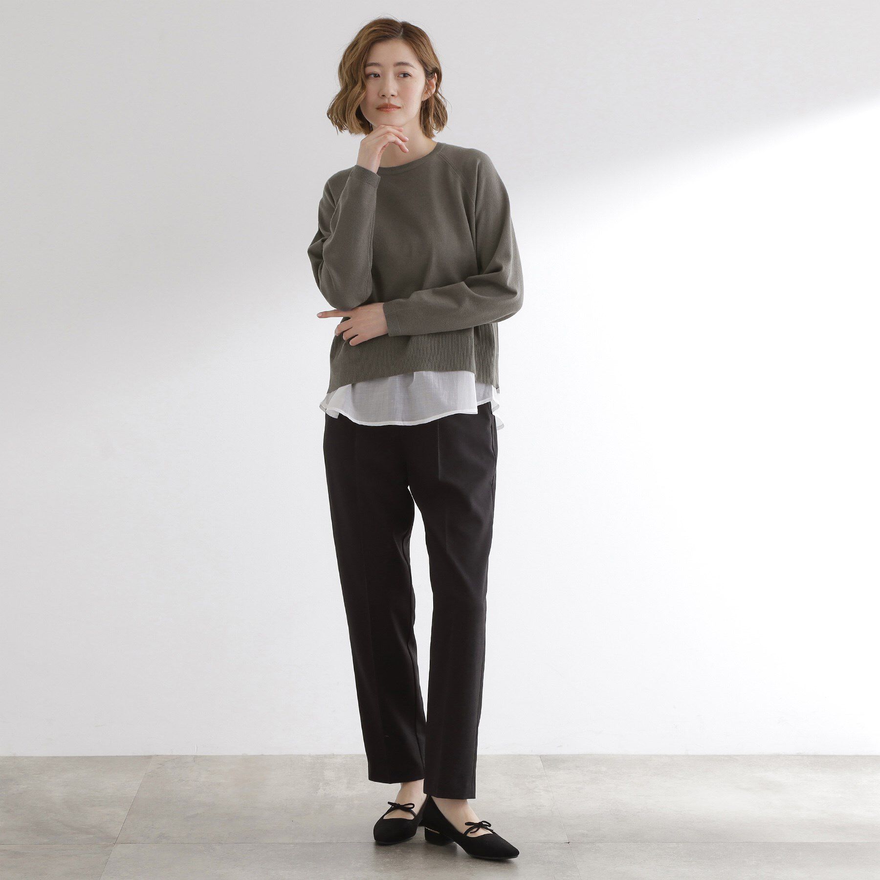 grove「最終お値下げ！！【洗える/毛玉軽減】天竺ラグランスリーブプルオーバー」|ニット・セーター|