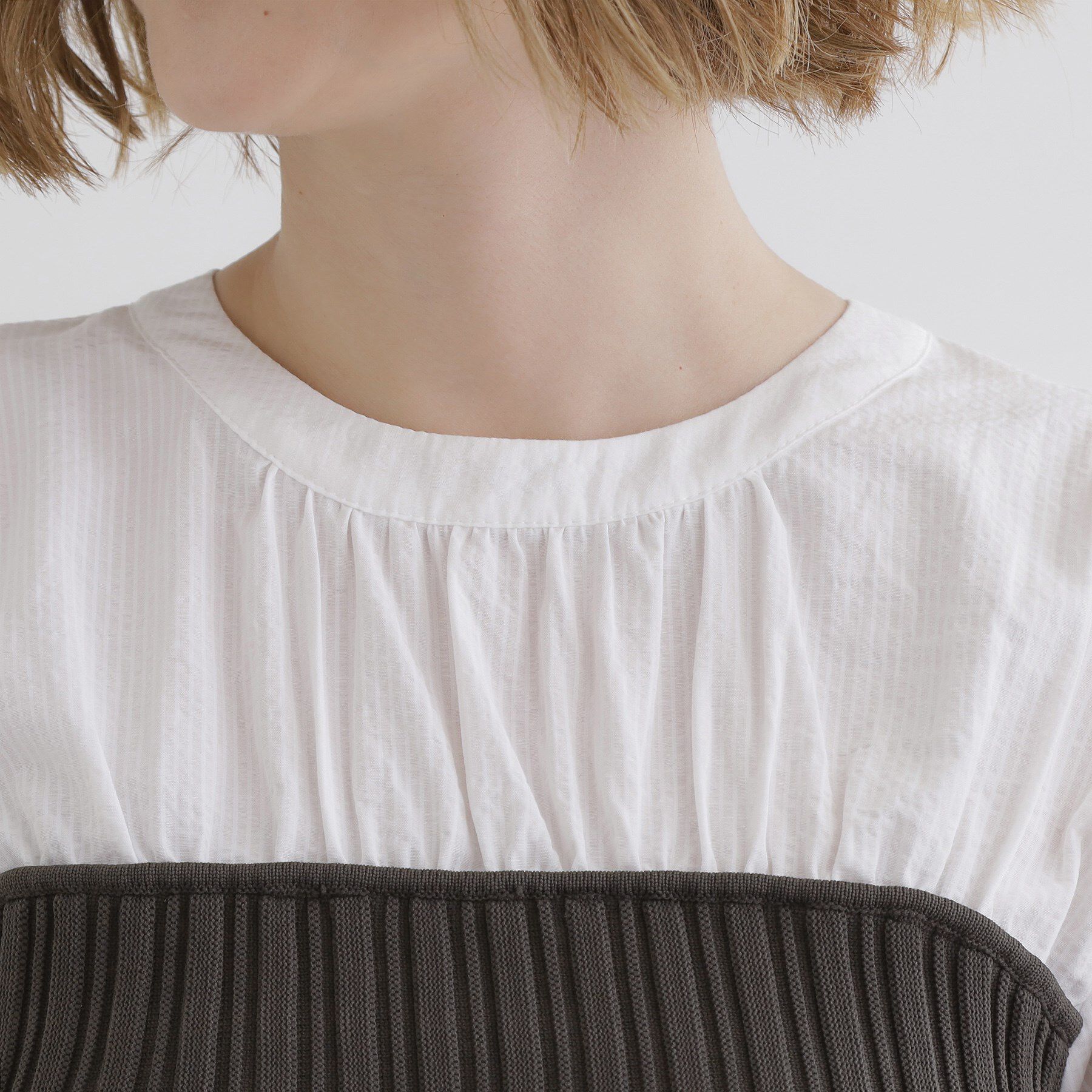 grove「一枚でトレンド完成！体型カバーも叶うニットビスチェドッキングブラウス」|シャツ・ブラウス|