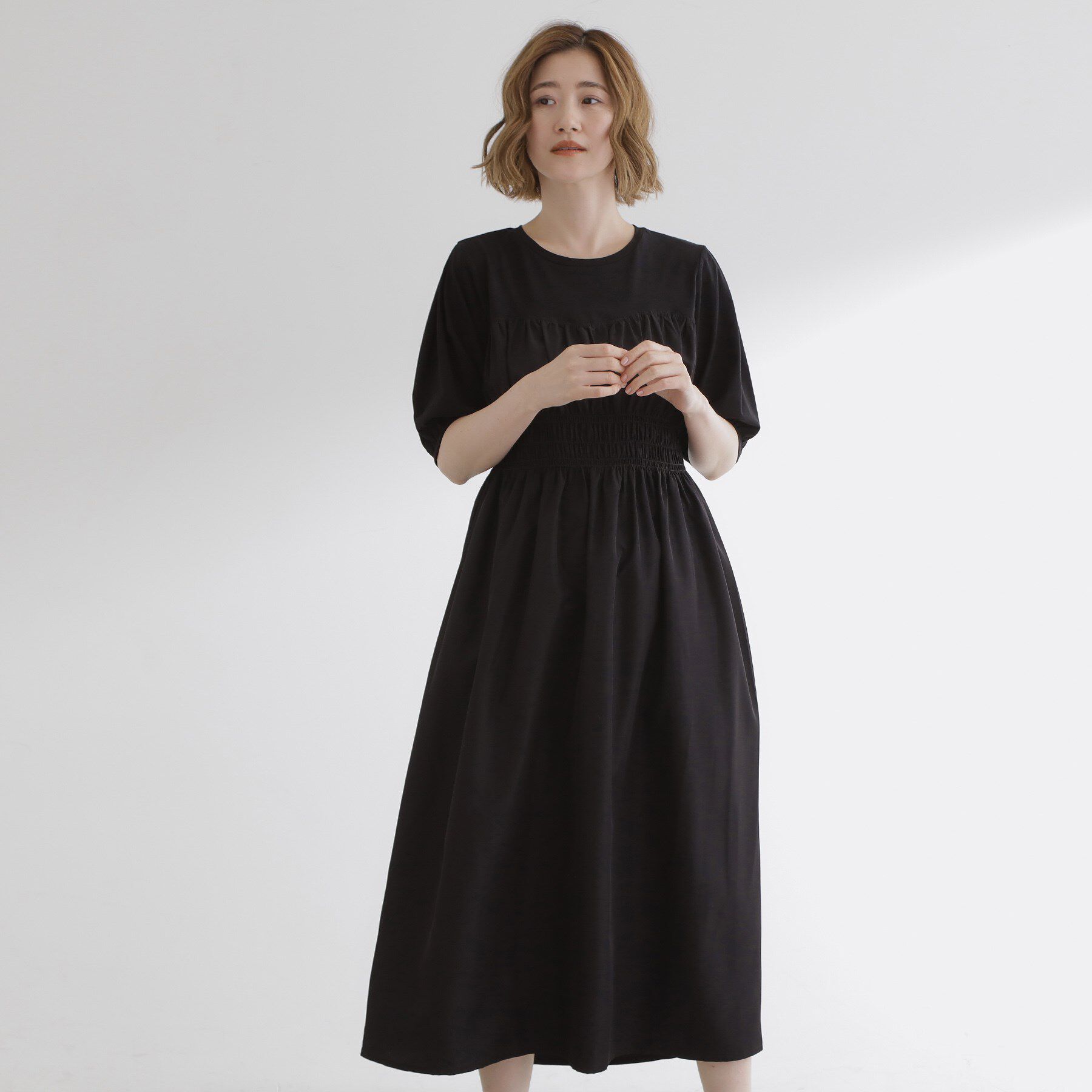 grove「【洗える/二の腕カバー】一枚で映える！ビスチェドッキングワンピース」|ワンピース|