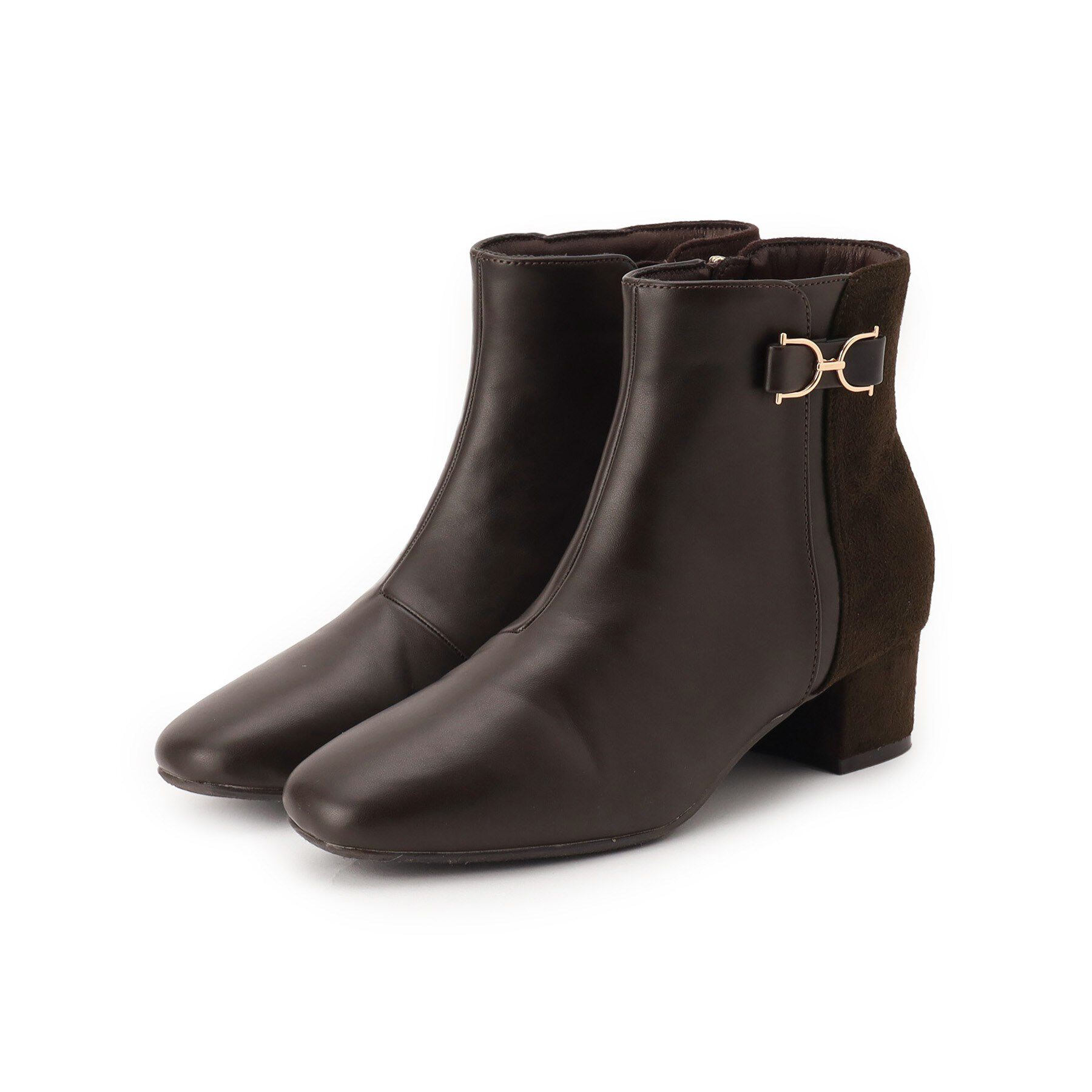 grove「【人間工学/優しい履き心地】メタルビットショートブーツ」|ショートブーツ|ブラウン(143)