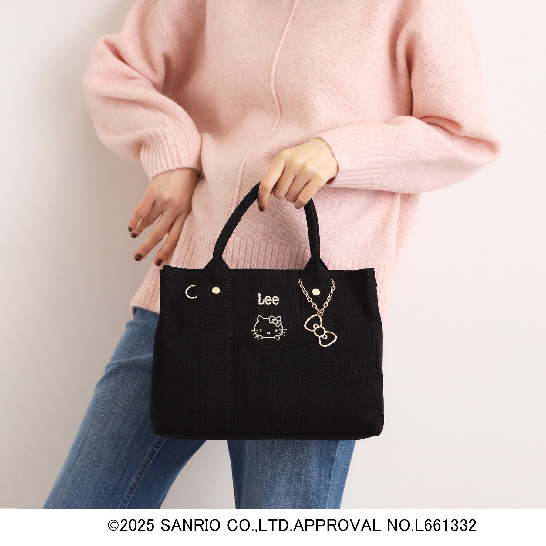 grove「【ハローキティ】Lee別注ポケット刺繍スクエアトート」|トートバッグ|ブラック(319)