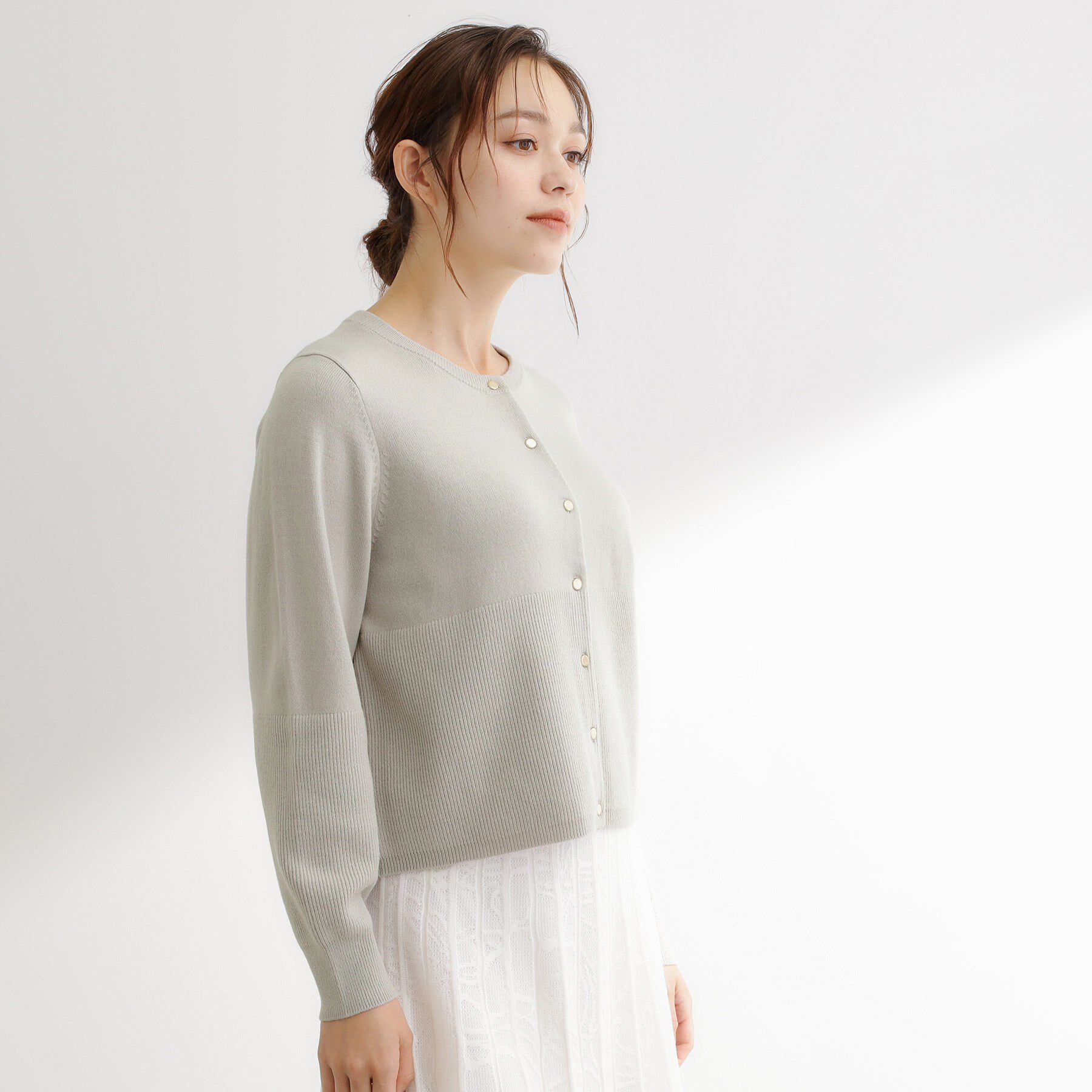 grove「【毛玉軽減／洗える】編地切替カーディガン」|カーディガン|