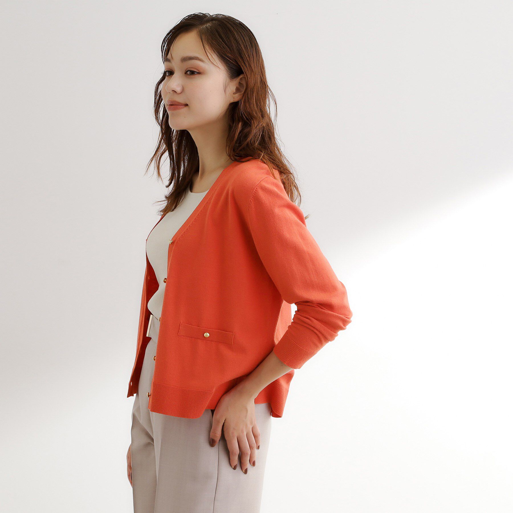 grove「【アンサンブル対応】金ボタンVネックカーディガン」|カーディガン|