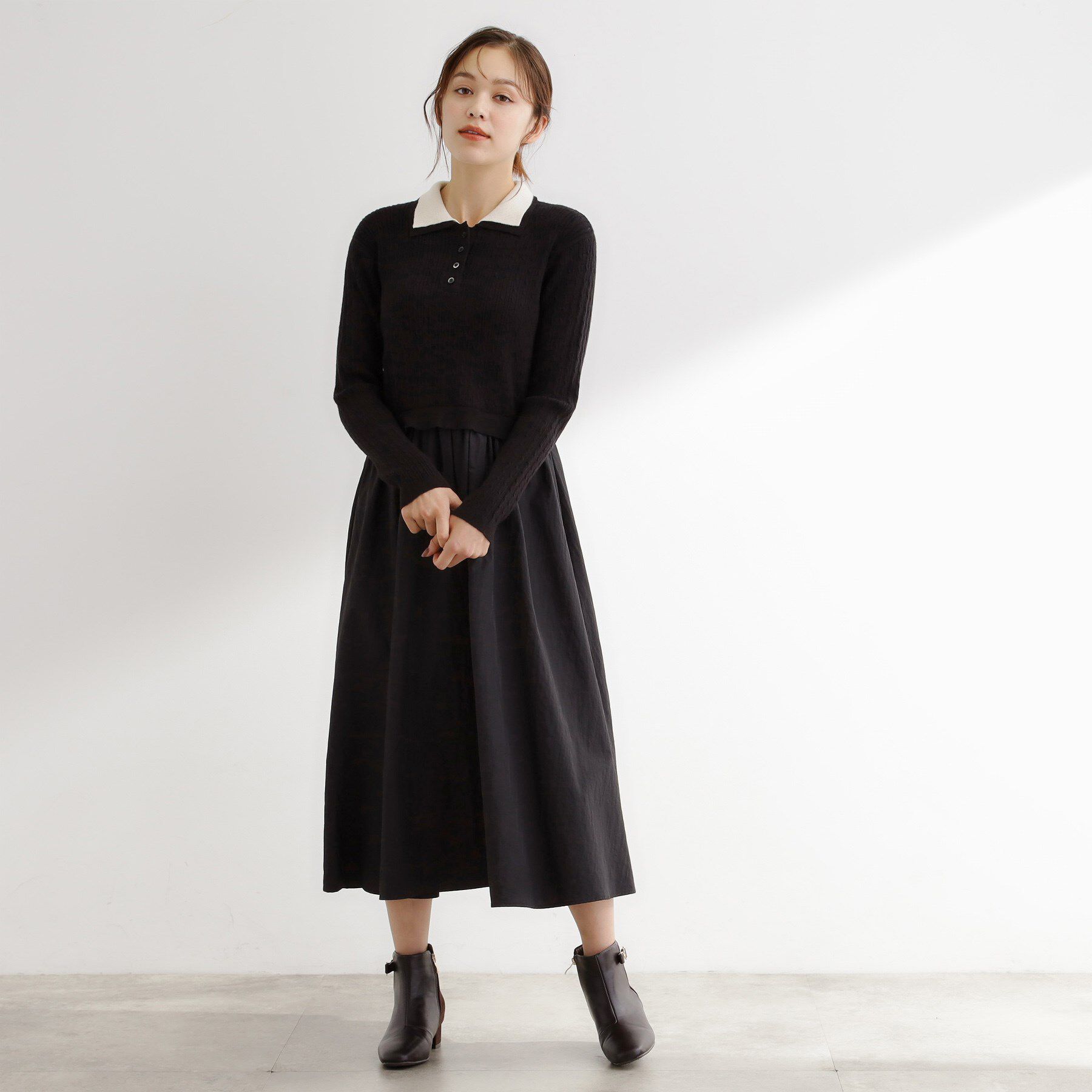 grove「【時短コーデ】ポロニットドッキングワンピース」|ワンピース|