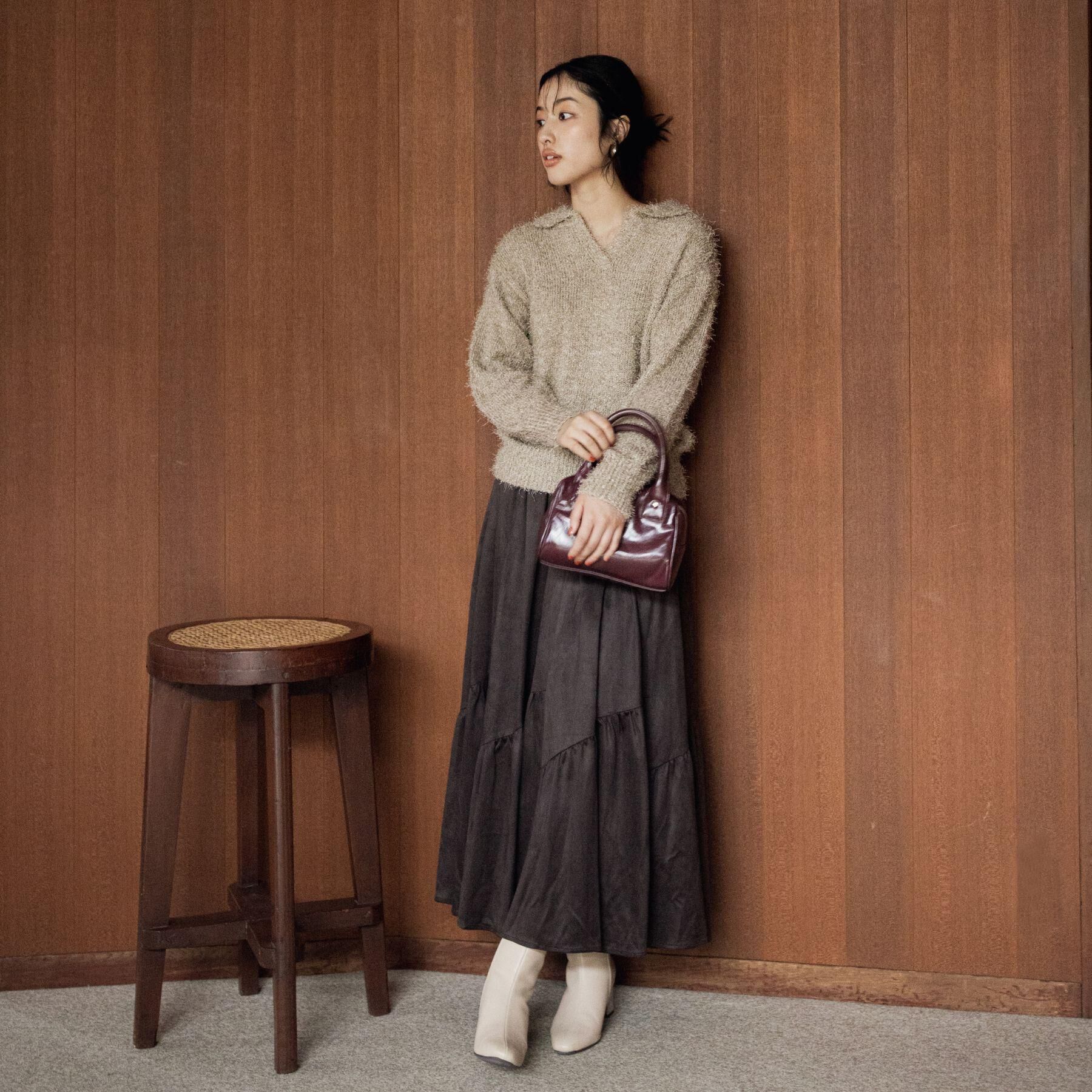 grove「スエードライク マキシティアードスカート」|スカート|