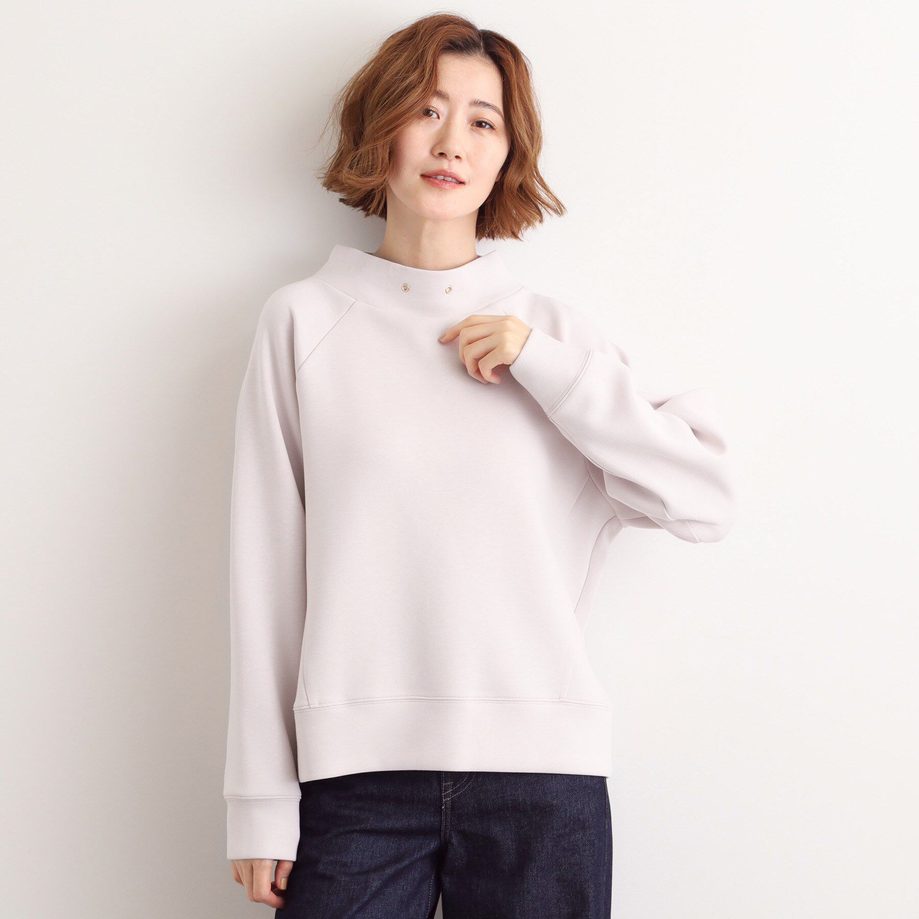 grove「モックネックダンボールスウェット」|パーカー|アイシーピンク(07