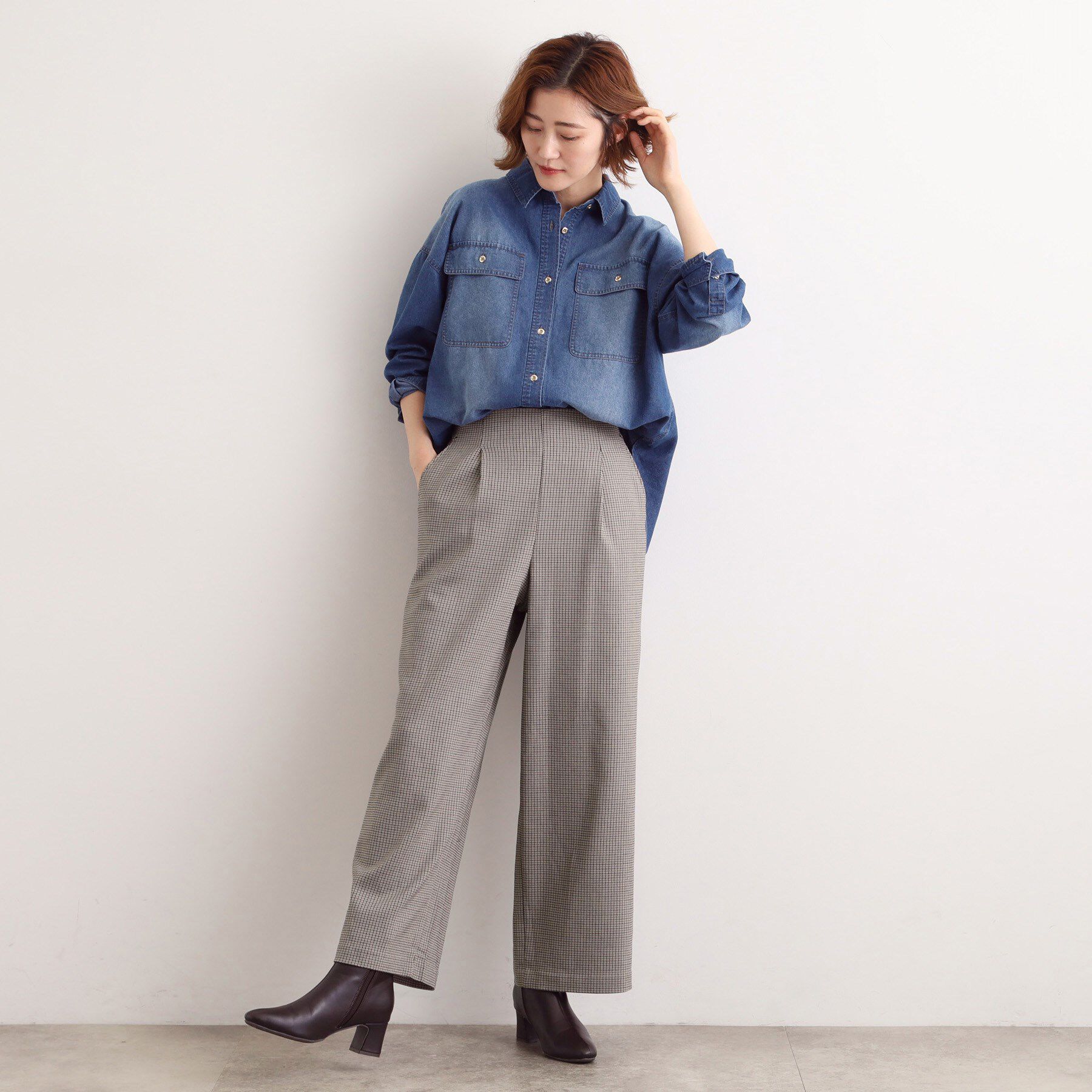 grove「【選べる着丈/多機能】裏起毛ハイパーストレッチワイドパンツ」|その他|