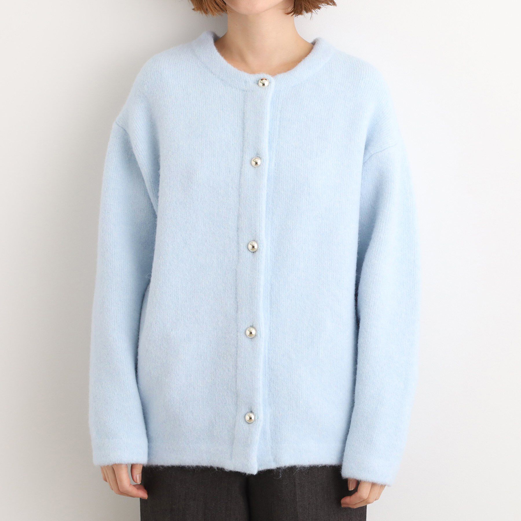 grove「ふっくらやわらかく、毛混オーバーニットカーディガン」|カーディガン|
