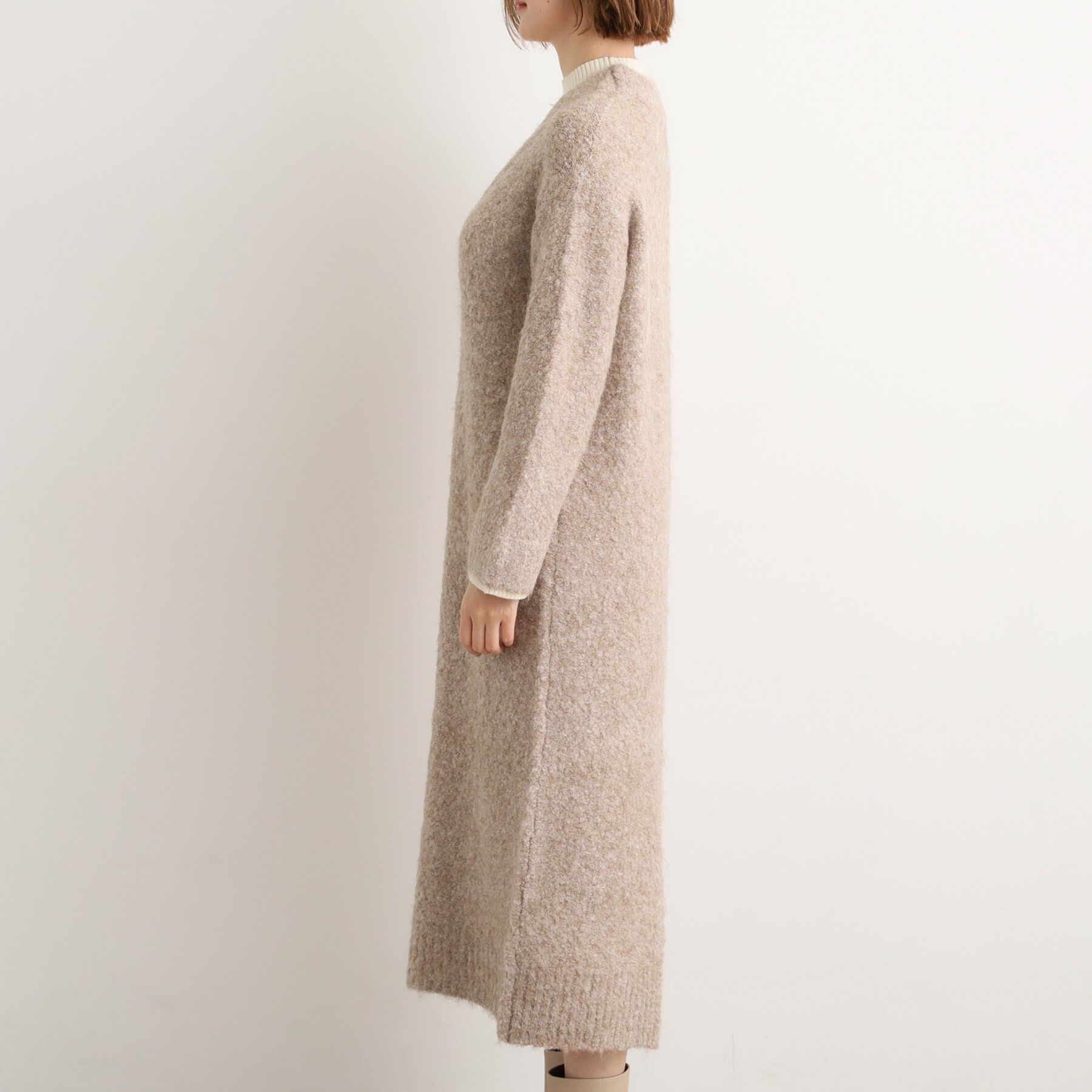 grove「一枚でレイヤードコーデ完成！ブークレーニットワンピース」|ワンピース|