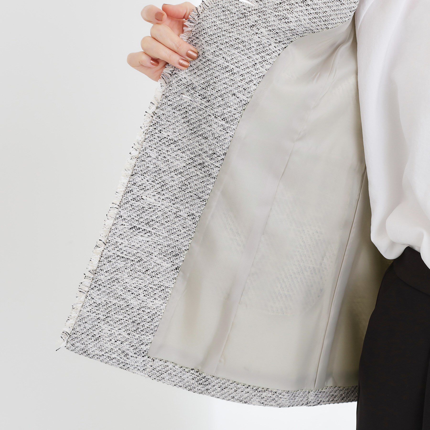 grove「【手洗いOK】ツイードペプラムジレ」|ベスト・ジレ|