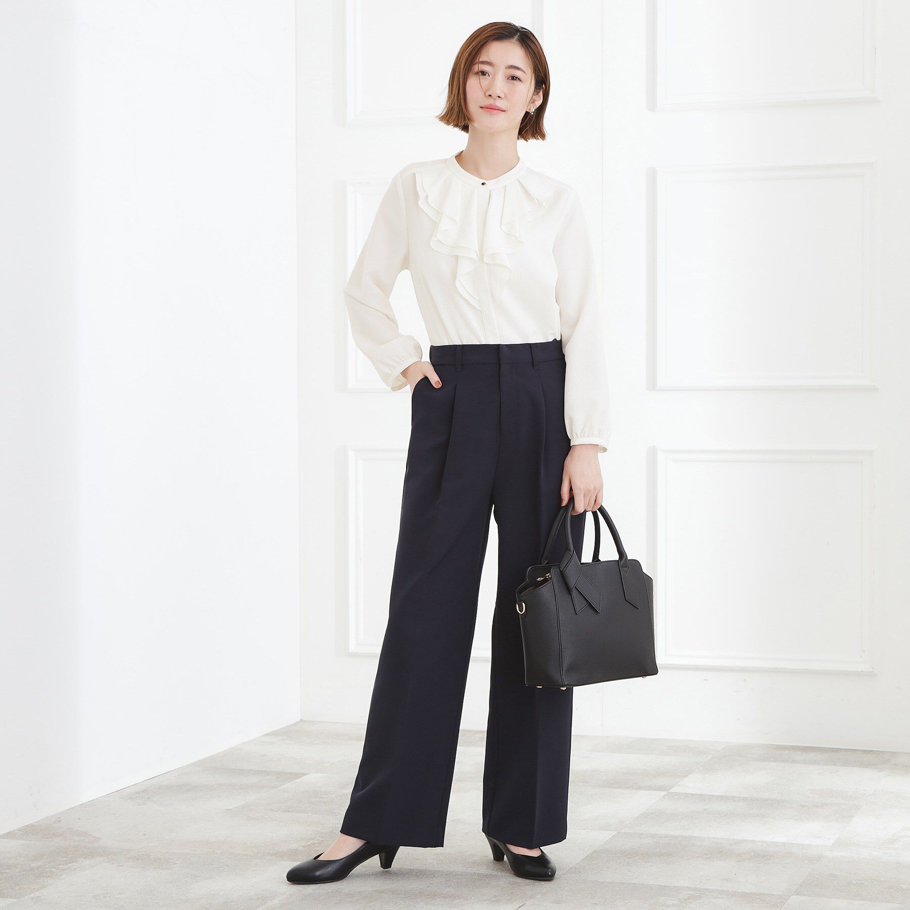 grove「【手洗いOK】フロントラッフルフリルブラウス」|シャツ・ブラウス|