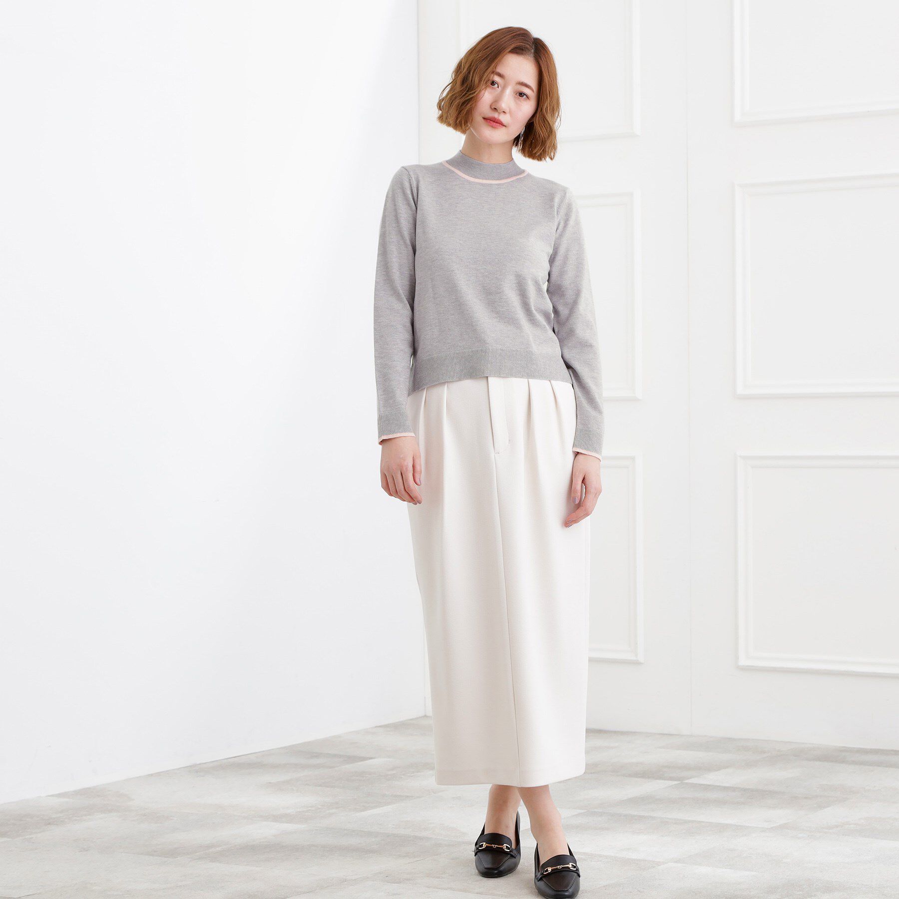 grove「バイカラーハイネックニット」|ニット・セーター|