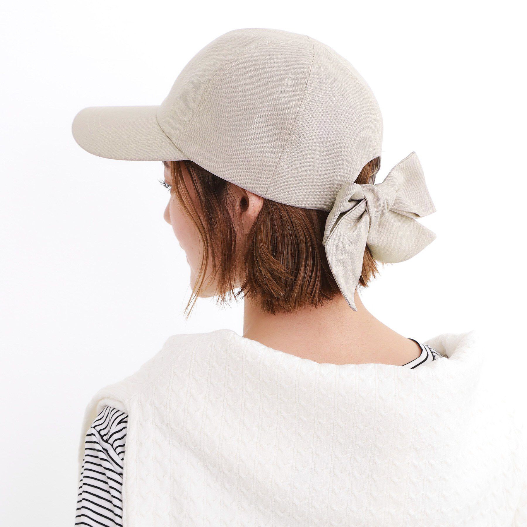grove「リボンキャップ【UVカット・サイズ調整可能】」|キャップ・キャスケット|