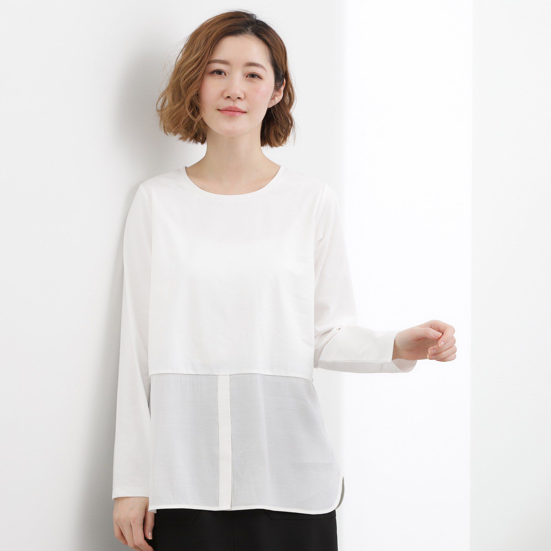 grove「裾アソートペプラムカットソー」|Tシャツ・カットソー|シアー(003)