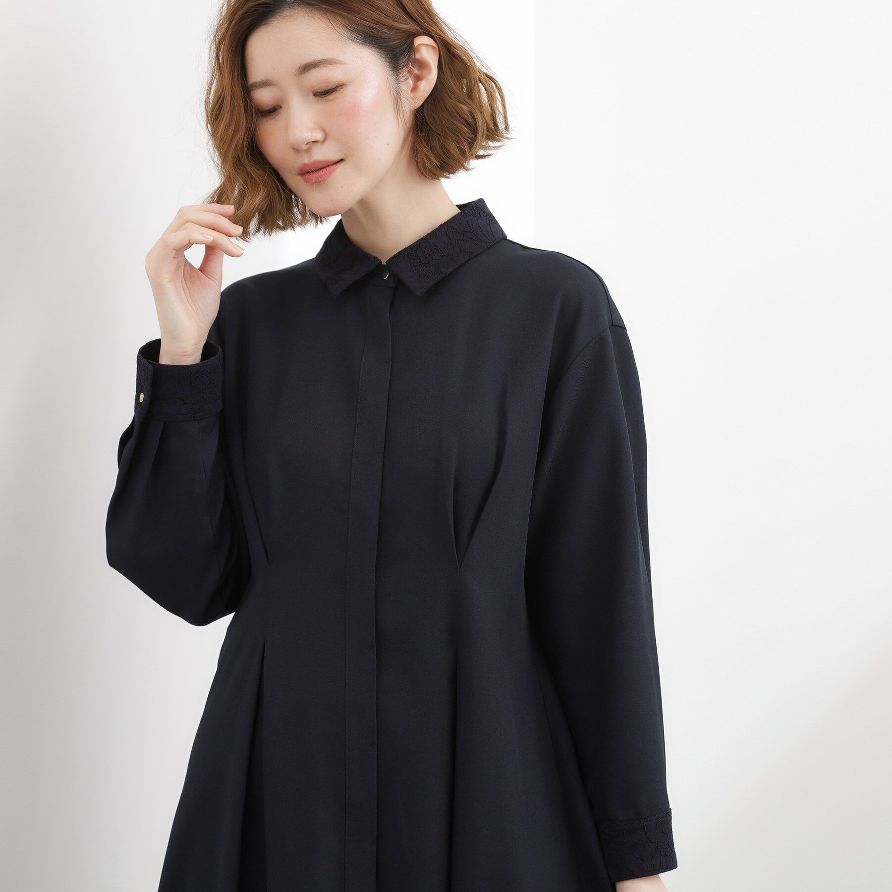 grove「晴れの日にも映える、品よく華やかなシャツワンピース」|ワンピース|