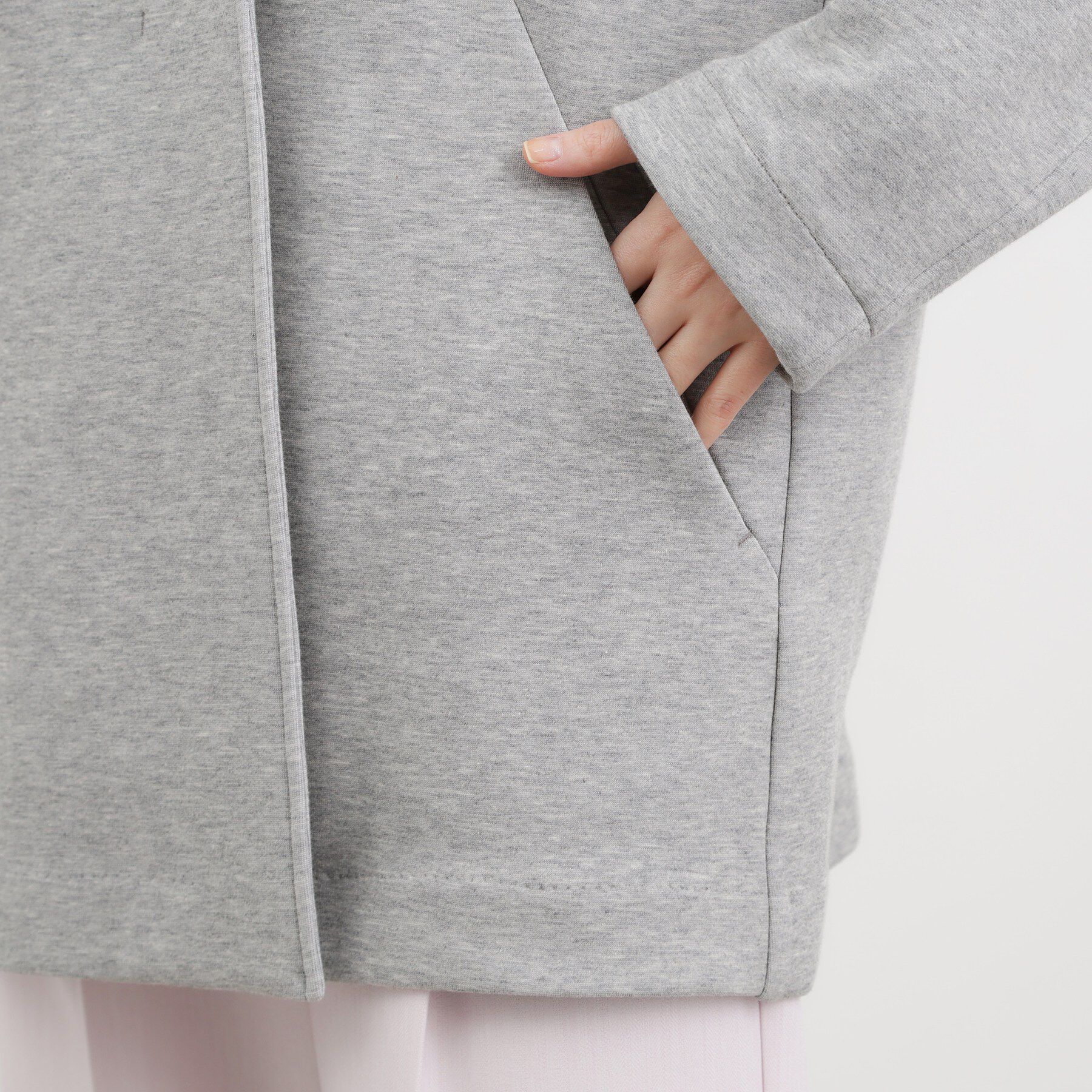 grove「しなやかな着心地で動きやすい、ダンボールジャージノーカラーコート」|ノーカラーコート|