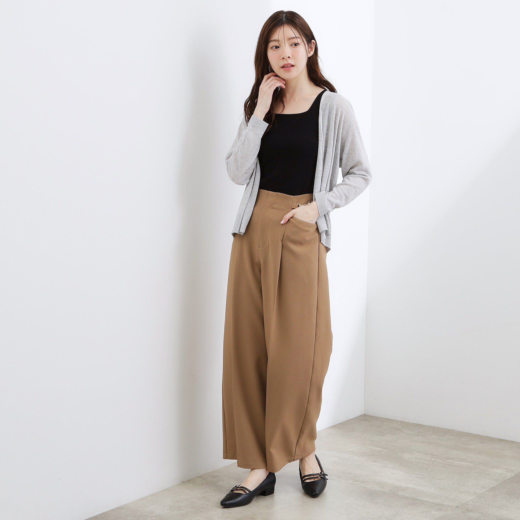 grove「2WAYスクエアニットタンク」|キャミソール|