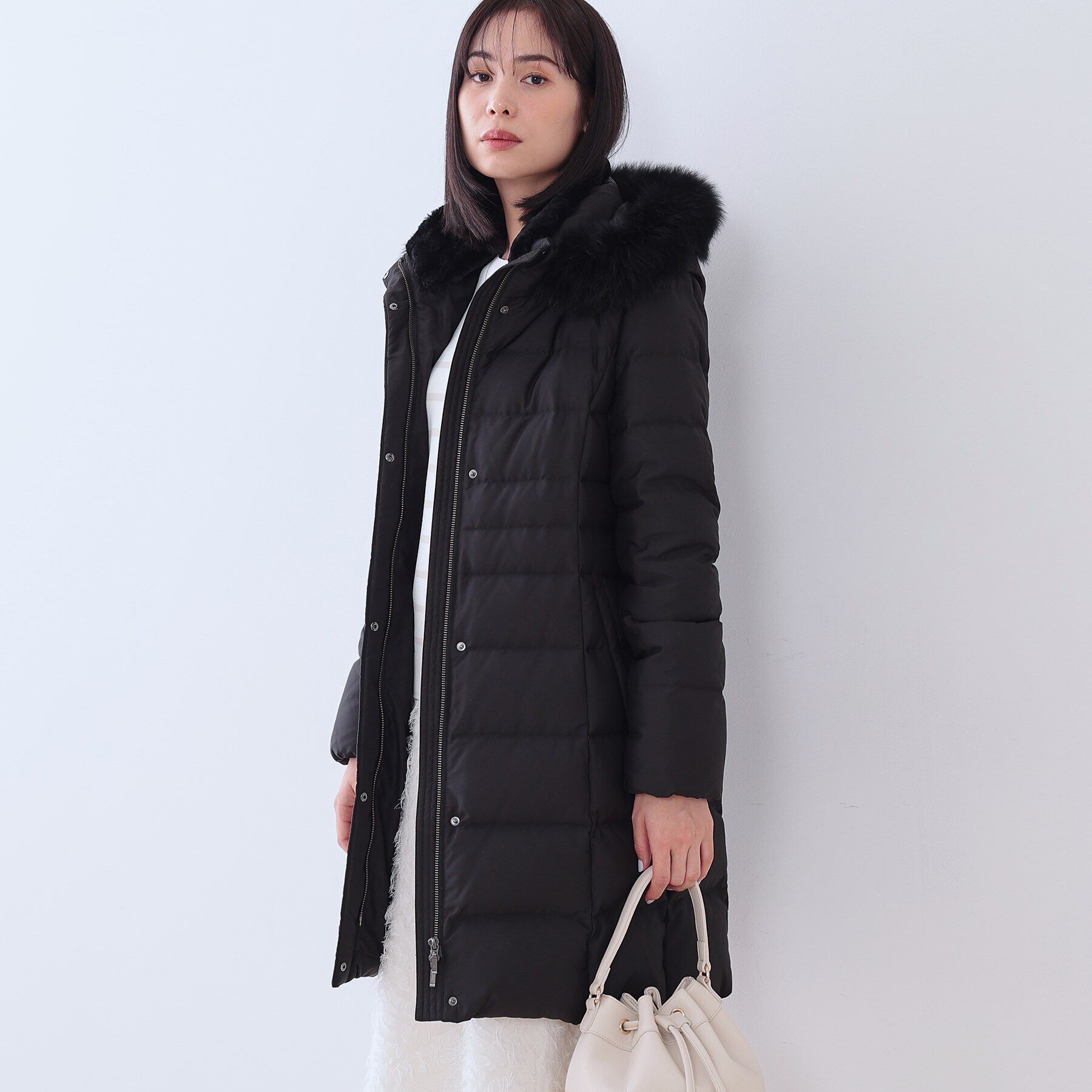 INDIVI「【名品／撥水／抗菌防臭】ロング リサイクルダウンコート」|ダウン|ブラック(019)