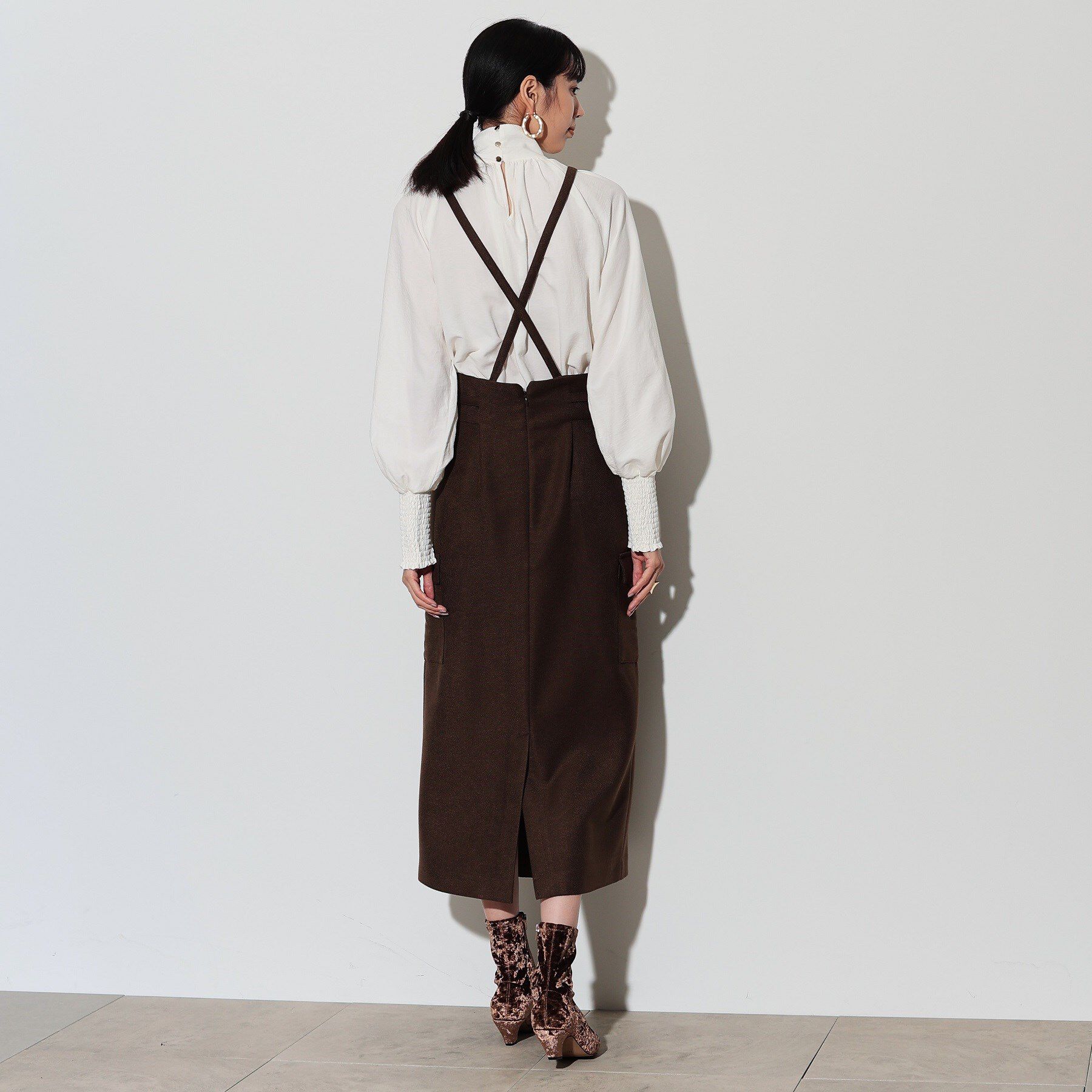 GALLEST「サスペンダー付きワークタイトスカート」|スカート|