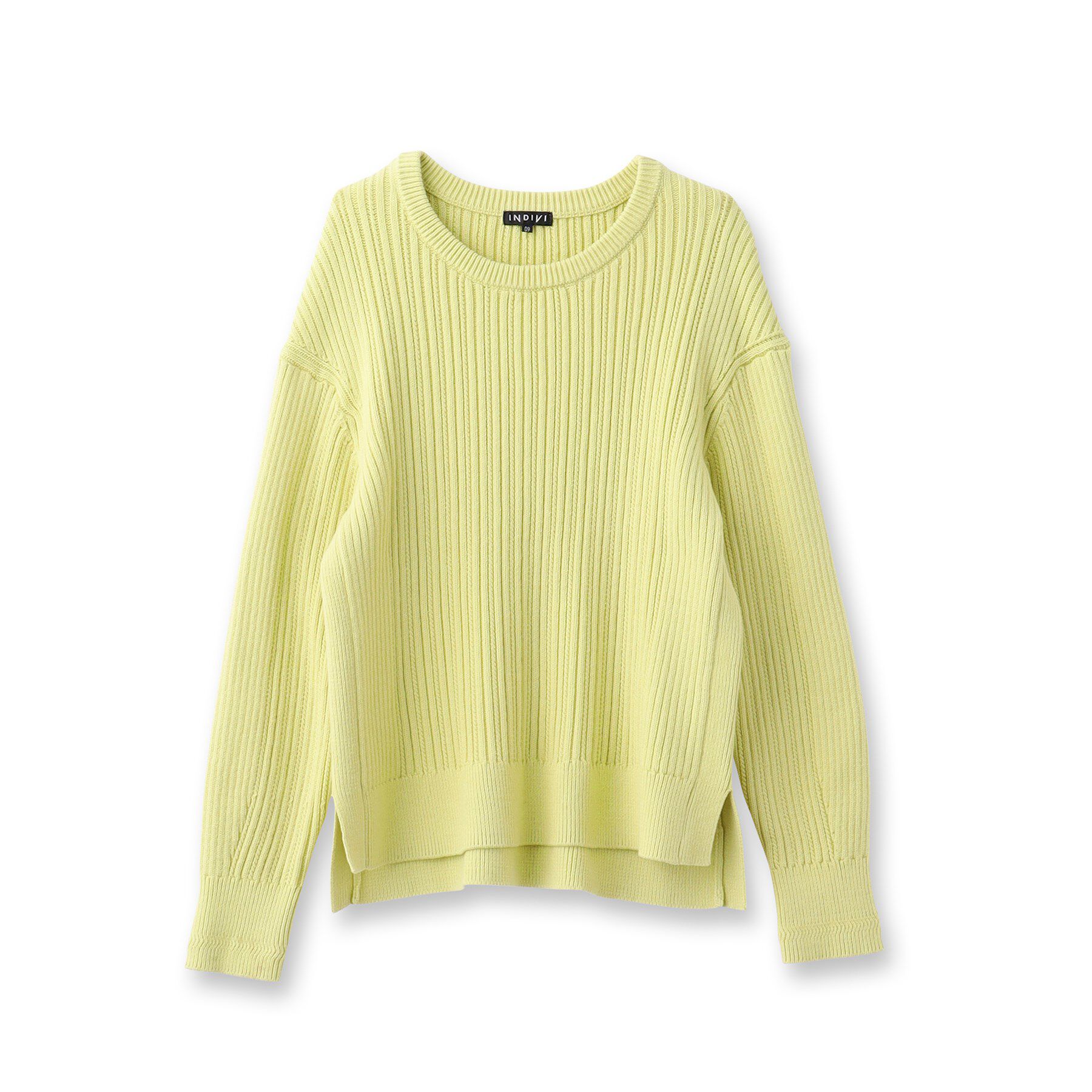 INDIVI「【コットン混／洗える】ミニケーブル柄ニット」|ニット・セーター|