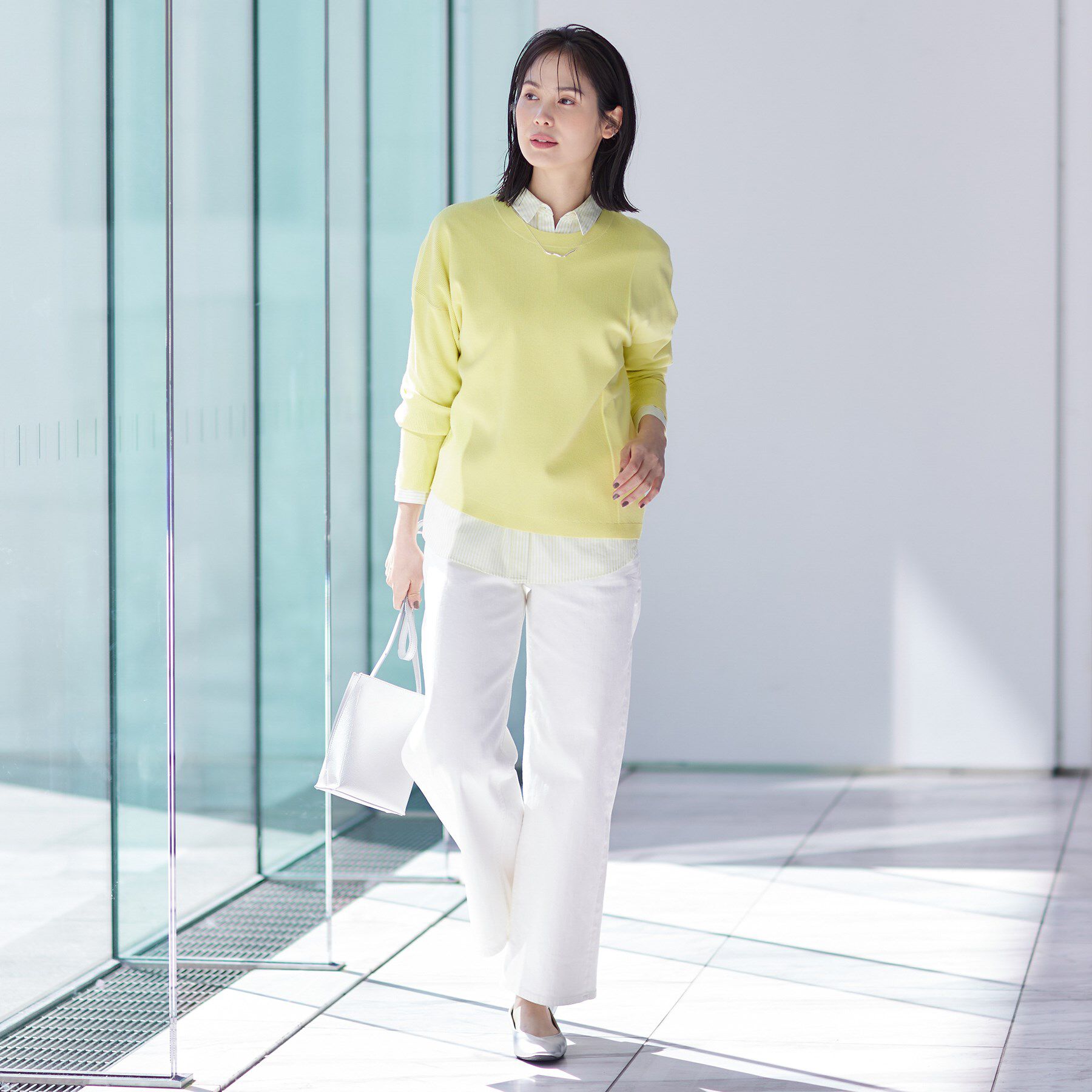 INDIVI「【洗える】アシメデザイン ドルマンスリーブニット」|ニット・セーター|