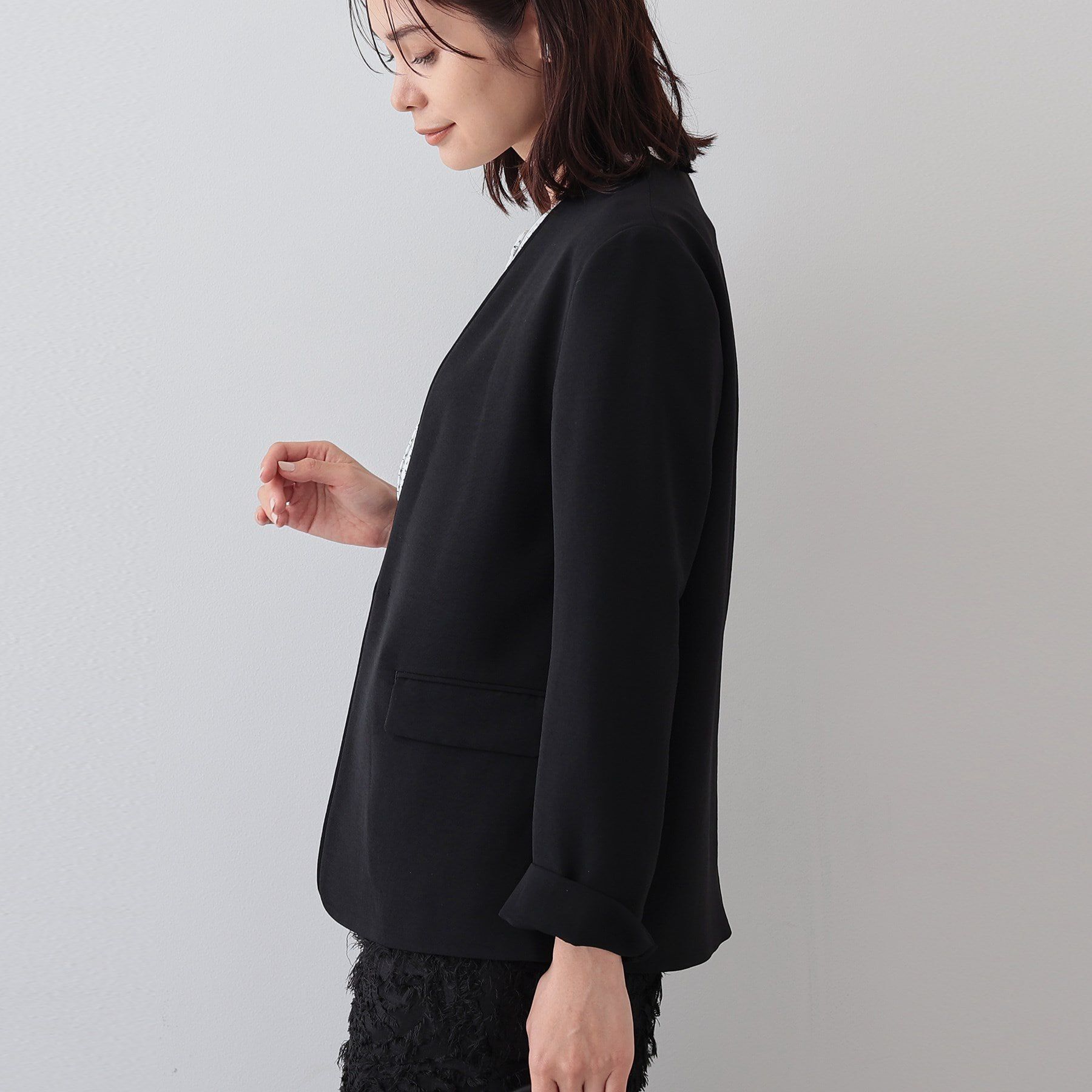 INDIVI「【着る日傘/遮熱/UVケア】ノーカラージャケット」|スーツ|