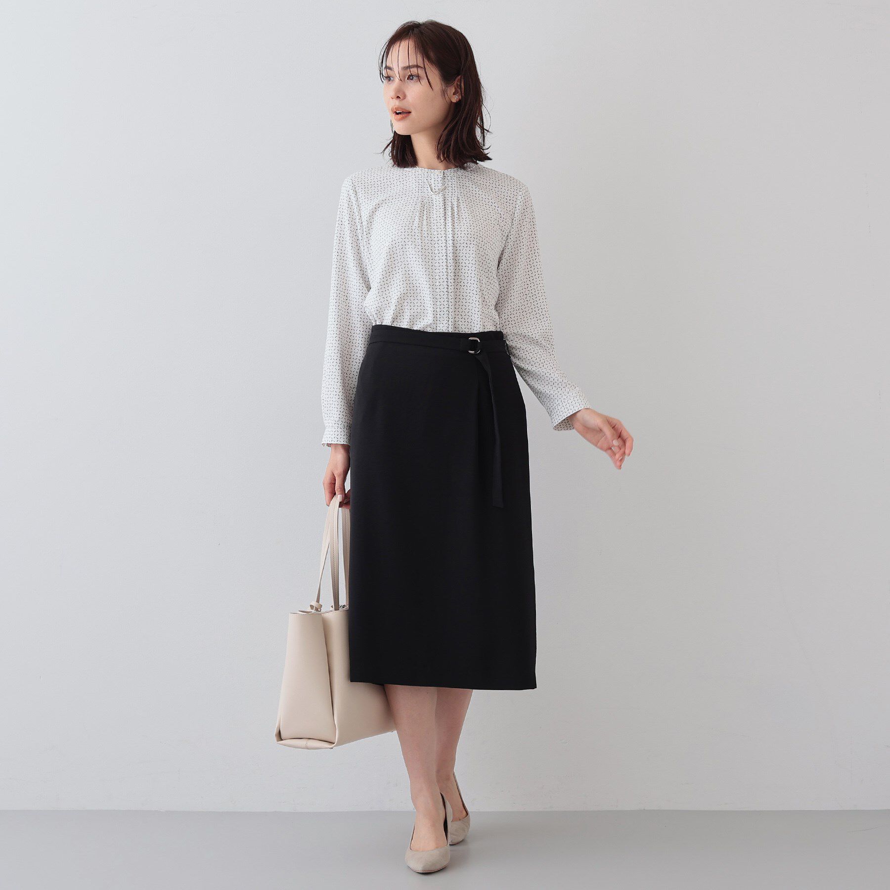 INDIVI「【着る日傘/遮熱/UVケア】ベルト付ストレートラインスカート」|スカート|