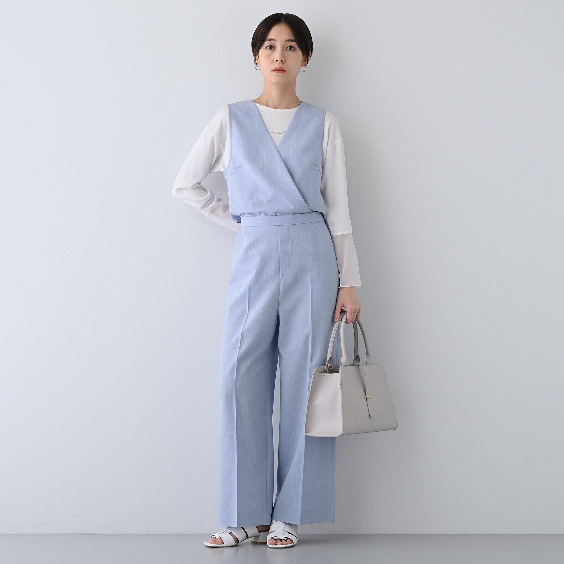 INDIVI「【洗える／2WAY】リネンライクサロペット」|オールインワン|