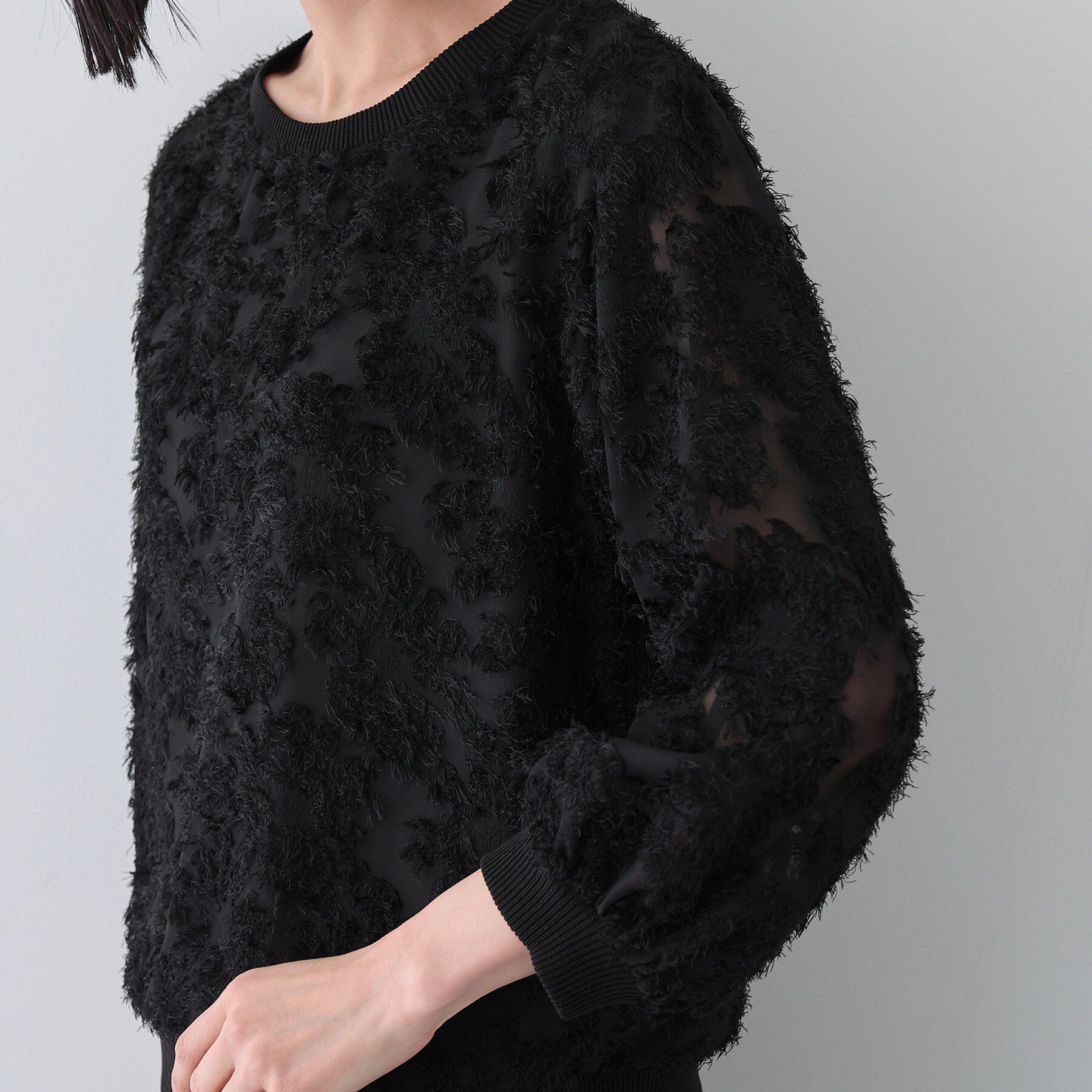 INDIVI「【トレンド／華やか】フリンジカットジャカードトップス」|シャツ・ブラウス|