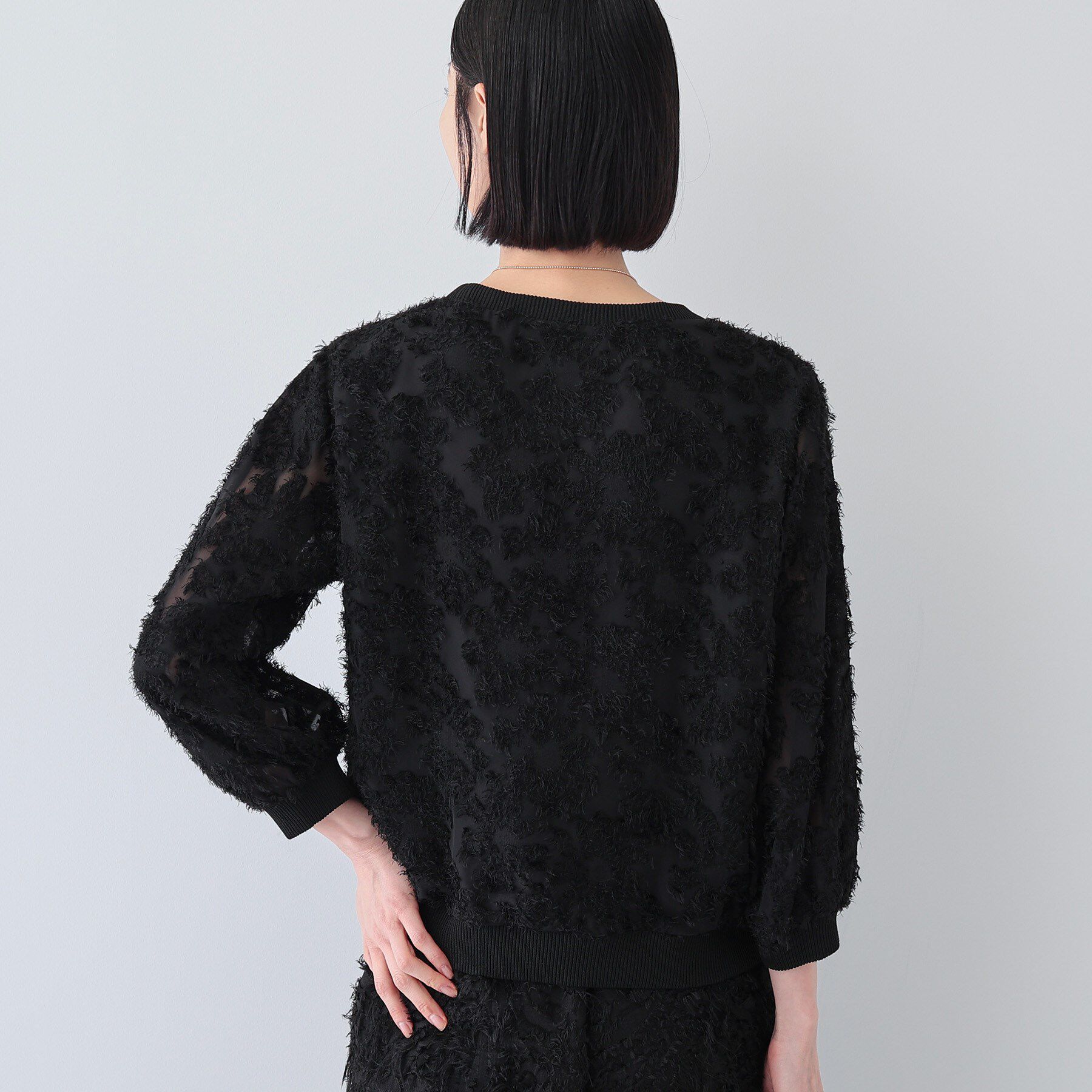 INDIVI「【トレンド／華やか】フリンジカットジャカードトップス」|シャツ・ブラウス|