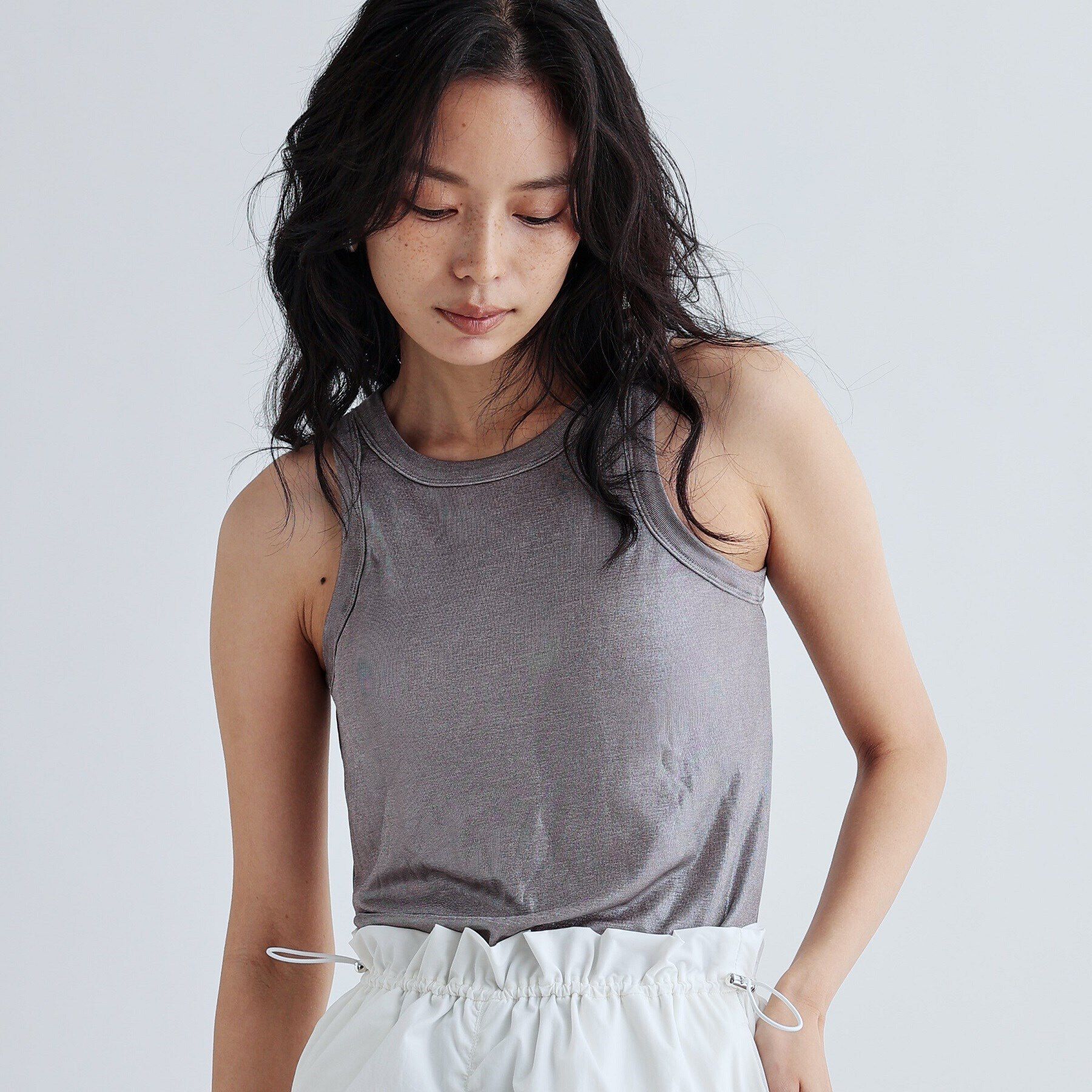 GALLEST「シャイニーアメスリタンクトップ（カップ付き）」|キャミソール|