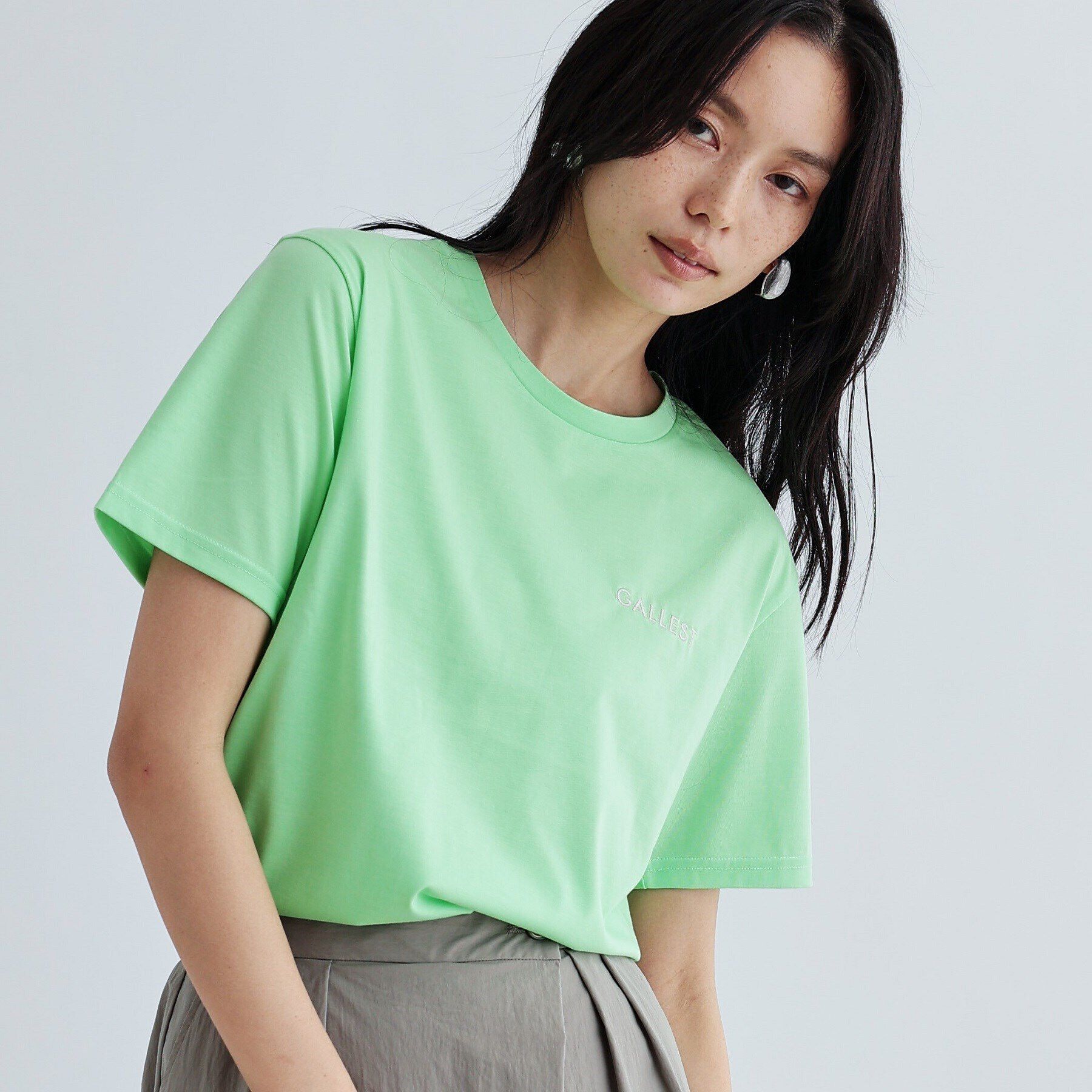 GALLEST「クロップド丈ロゴTシャツ」|Tシャツ・カットソー|ミントグリーン(02