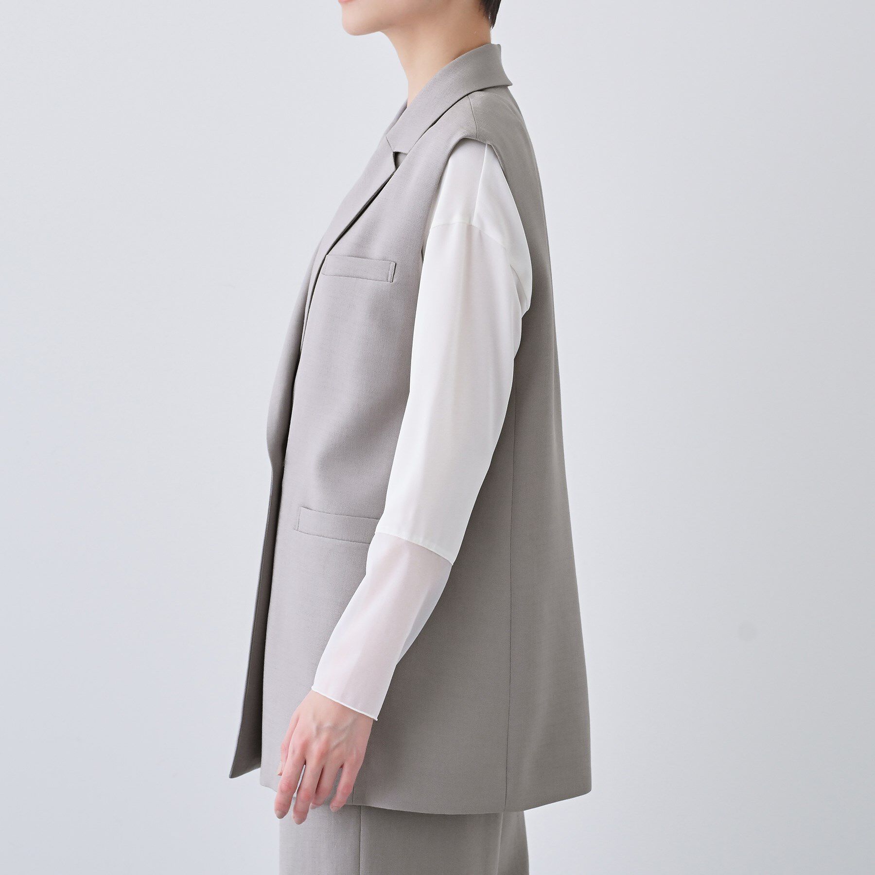 INDIVI「【日本製／トリアセテート】オーバーサイズジレジャケット」|テーラードジャケット|