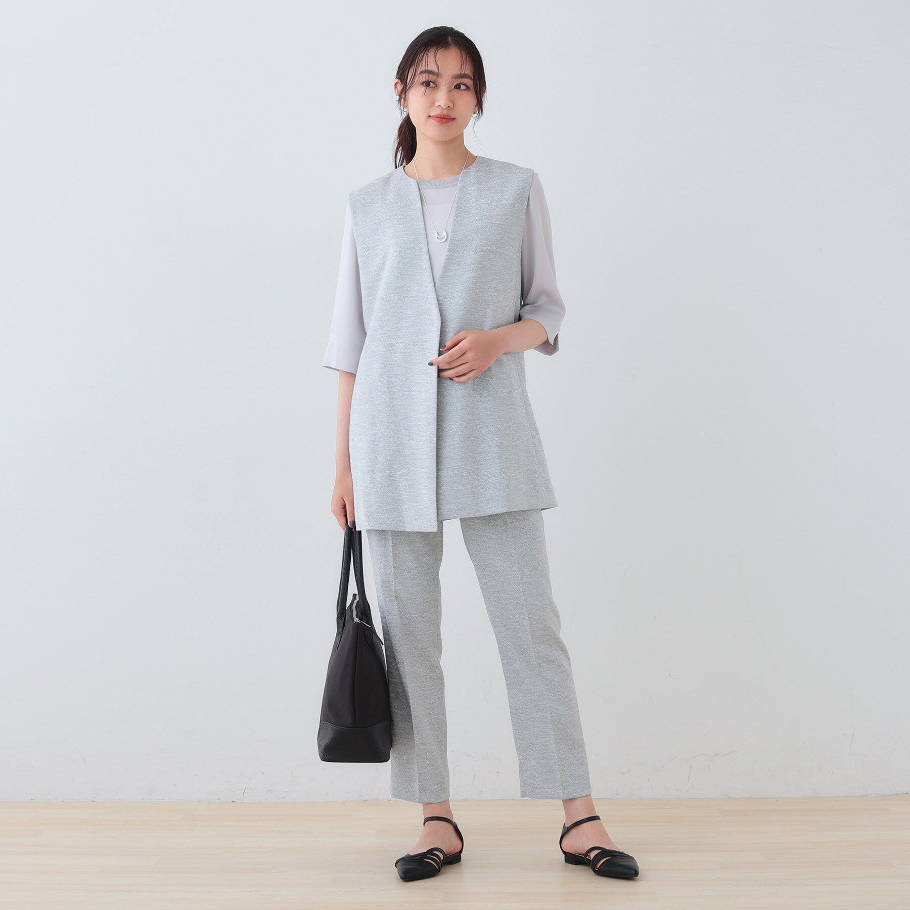 INDIVI「【こなれSETUP】リネンライクテーパードパンツ」|その他|