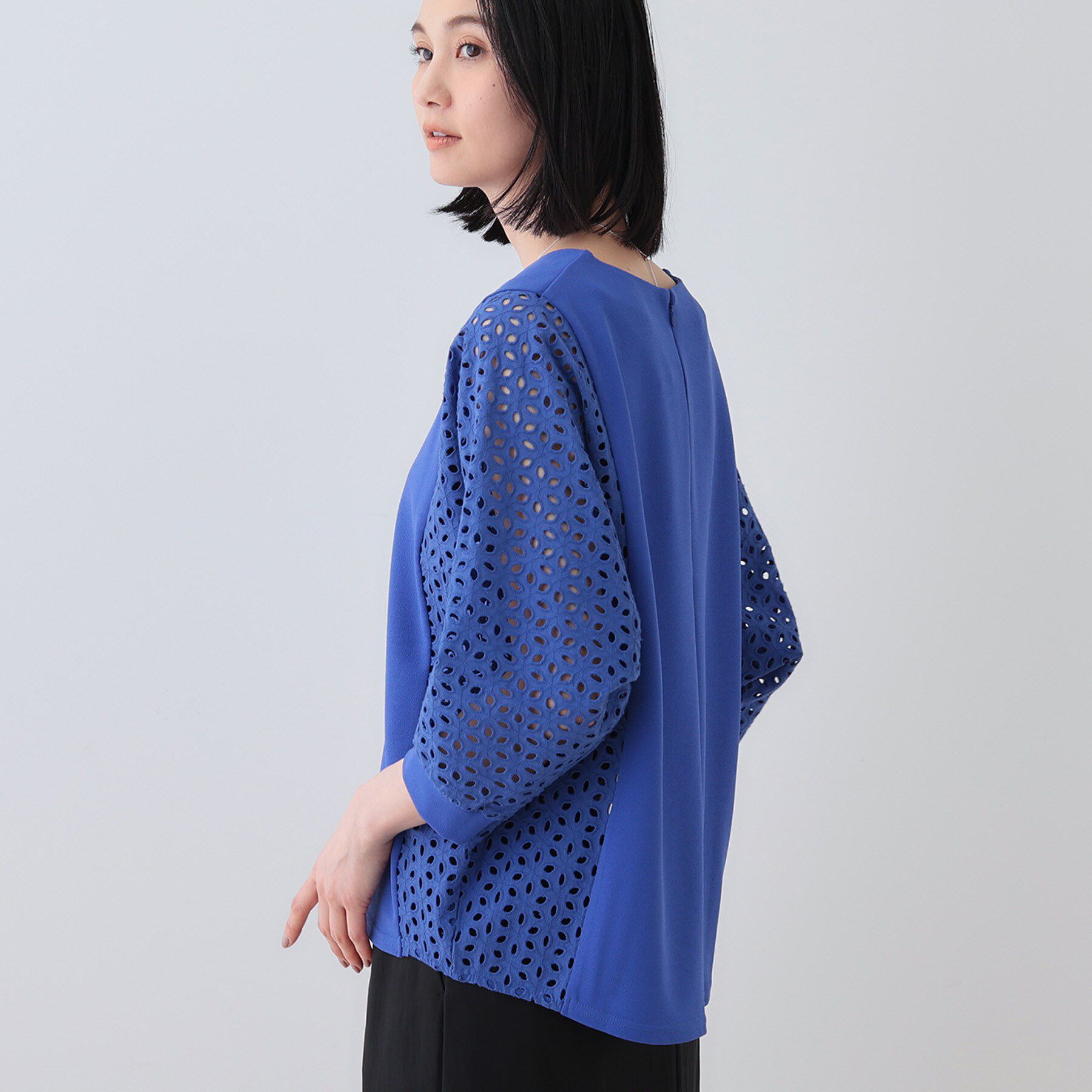 INDIVI「【洗える／体型カバー】レースコンビトップス」|Tシャツ・カットソー|