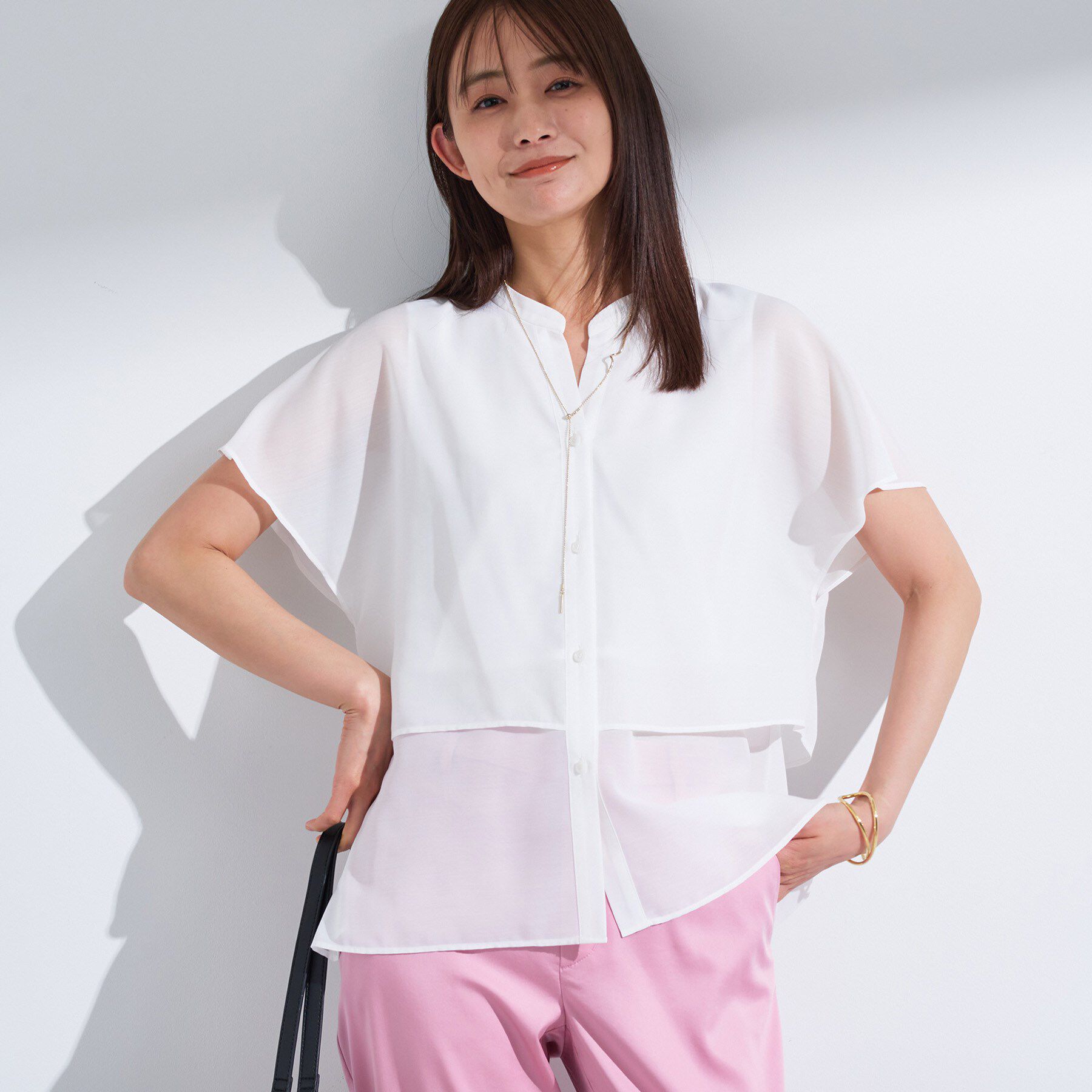 INDIVI「新色登場！【洗える／エアリー】ティアードブラウス」|シャツ・ブラウス|