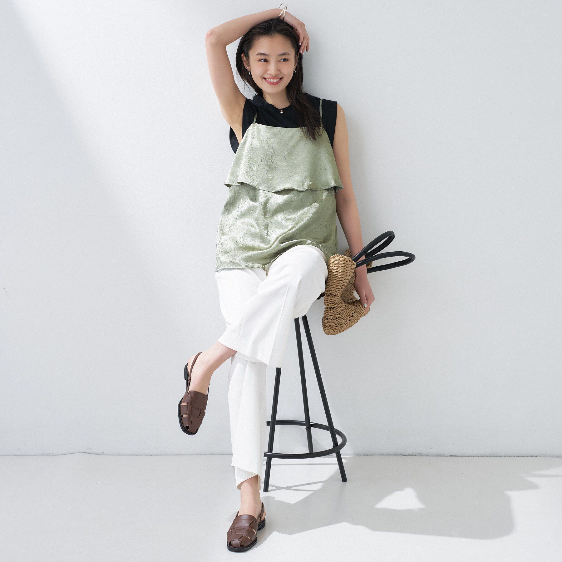 INDIVI「【2点セット／洗える】カセット服 キャミ＆ブラウス セットトップス」|その他|