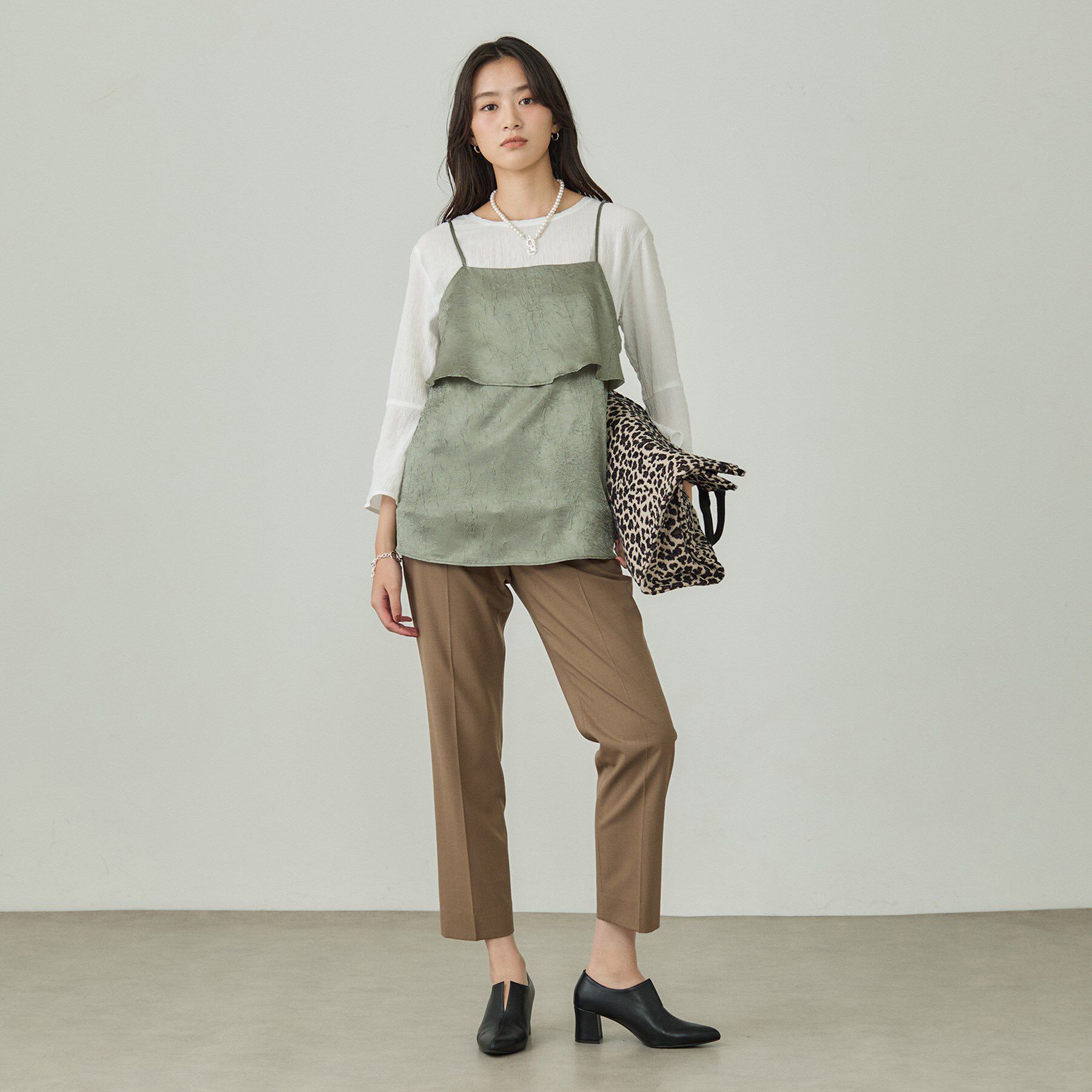 INDIVI「【2点セット／洗える】カセット服 キャミ＆ブラウス セットトップス」|その他|