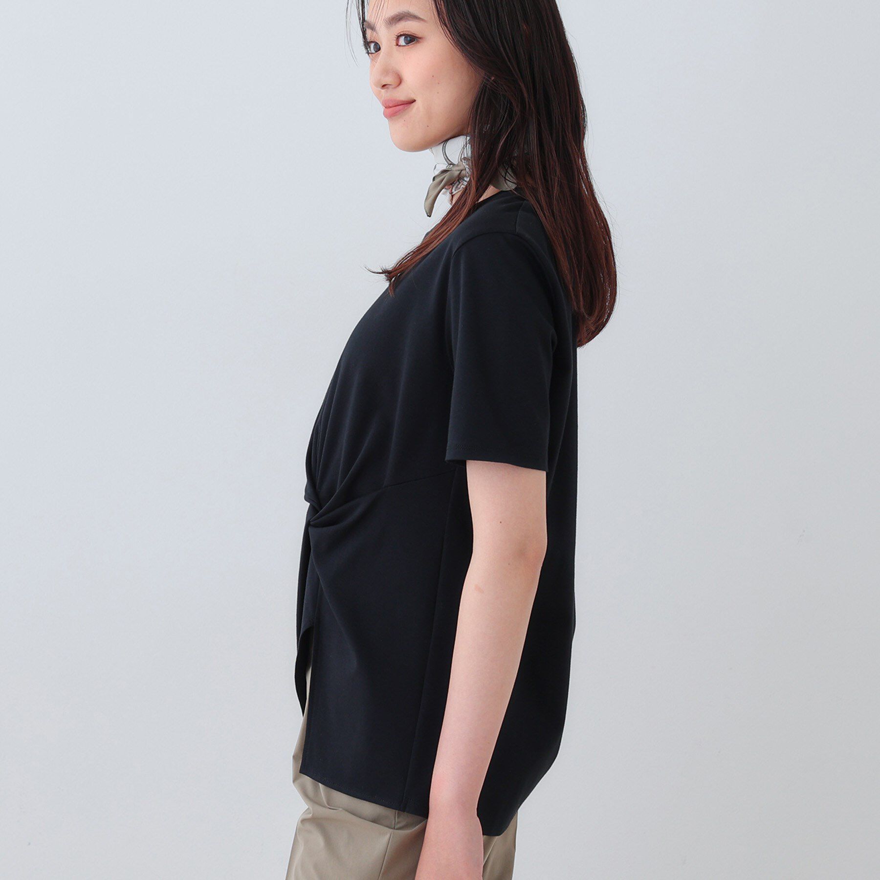 INDIVI「【洗える】ねじりデザインTシャツ」|Tシャツ・カットソー|