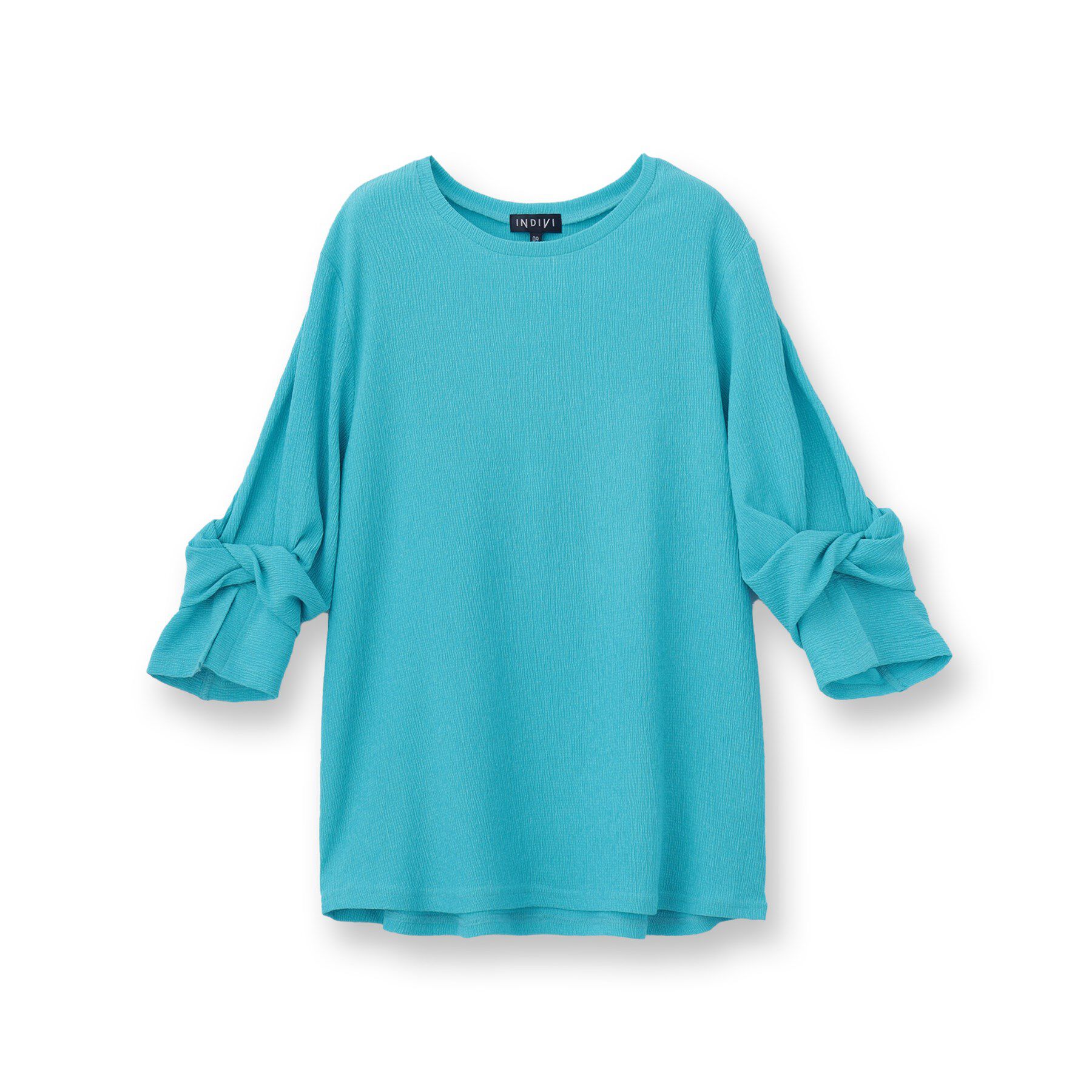 INDIVI「【洗える／吸水速乾／UVケア】ねじりデザイン袖カットソー」|Tシャツ・カットソー|