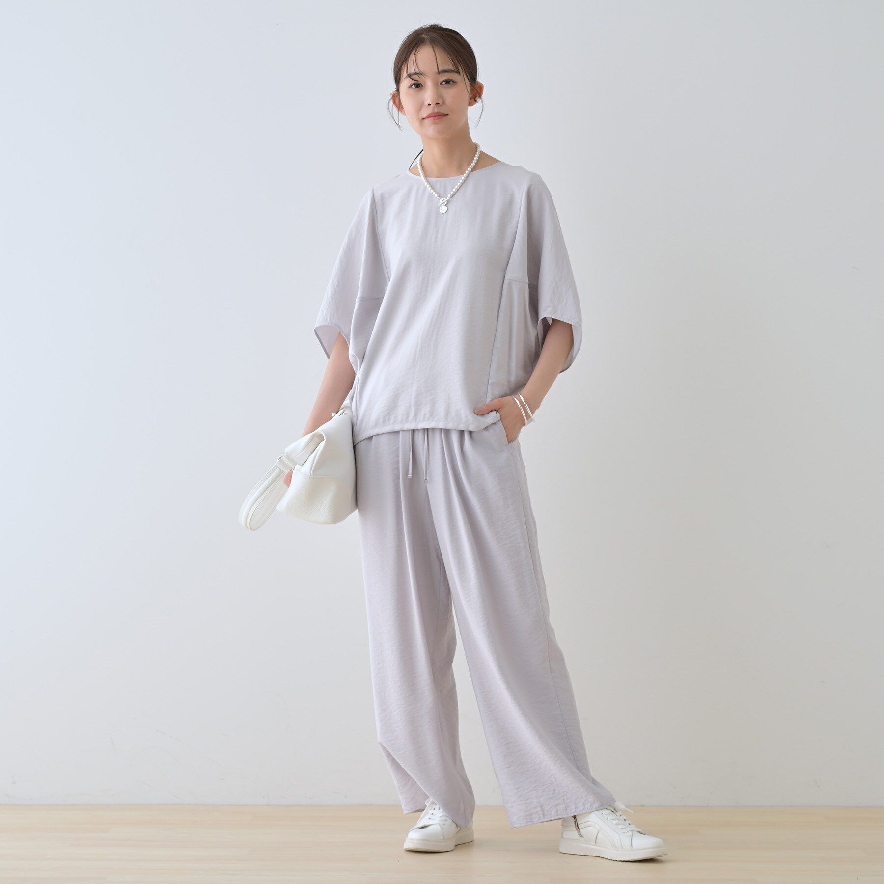 INDIVI「【洗える／UVケア／SETUP可能】ドロストワイドパンツ」|その他|