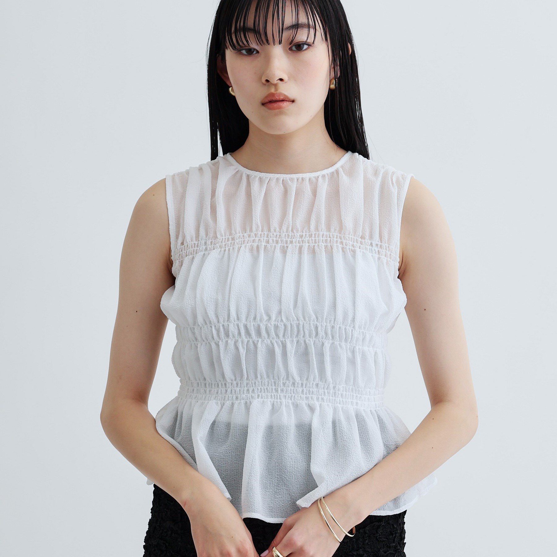 GALLEST「ワッシャーティアードブラウス」|シャツ・ブラウス|